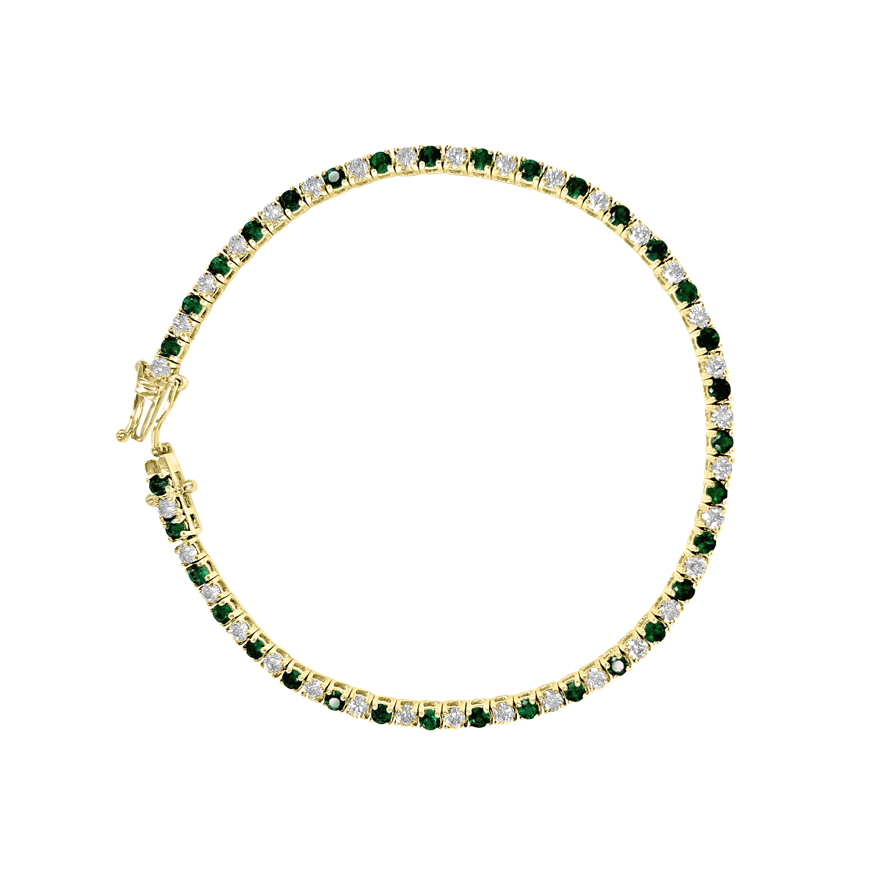 diamond and emeralds tennis bracelet