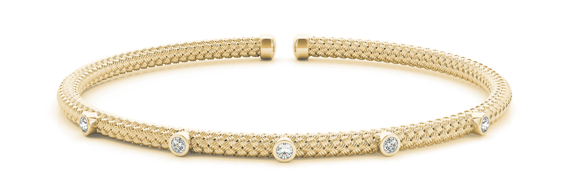 Italian Made Mesh Bangle with Diamonds