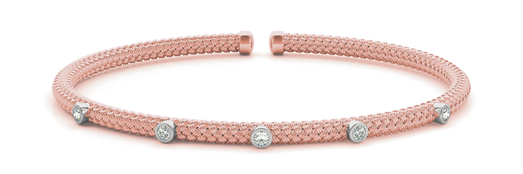 Italian Made Mesh Bangle with Diamonds