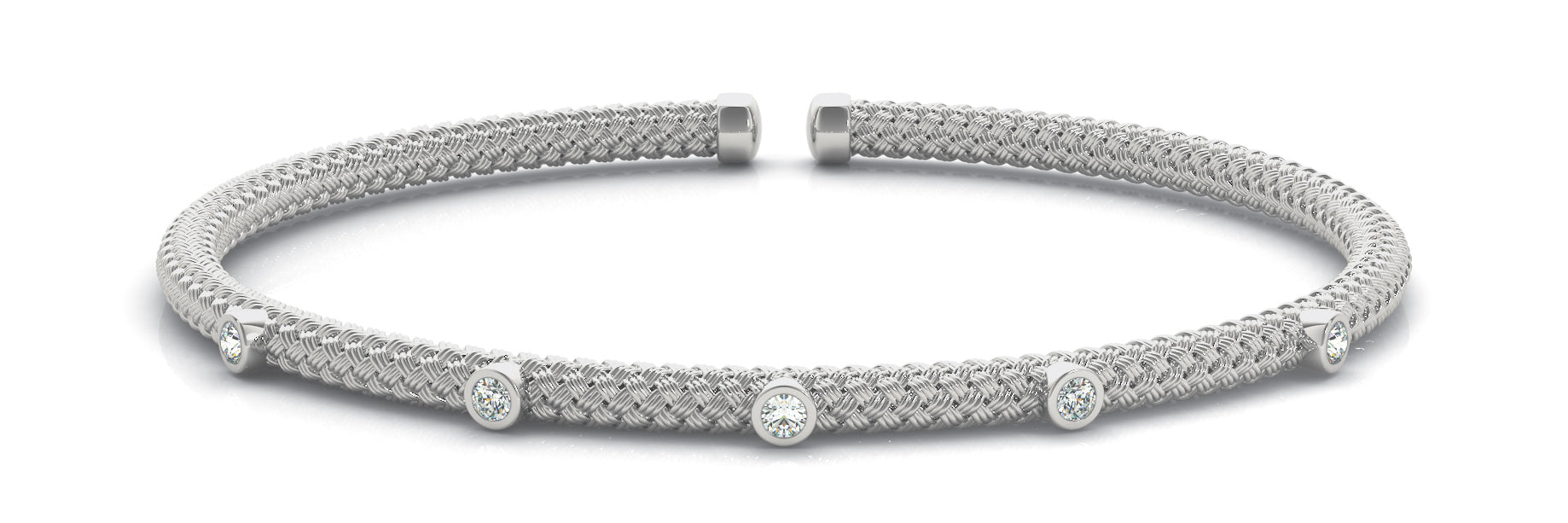 Italian Made Mesh Bangle with Diamonds