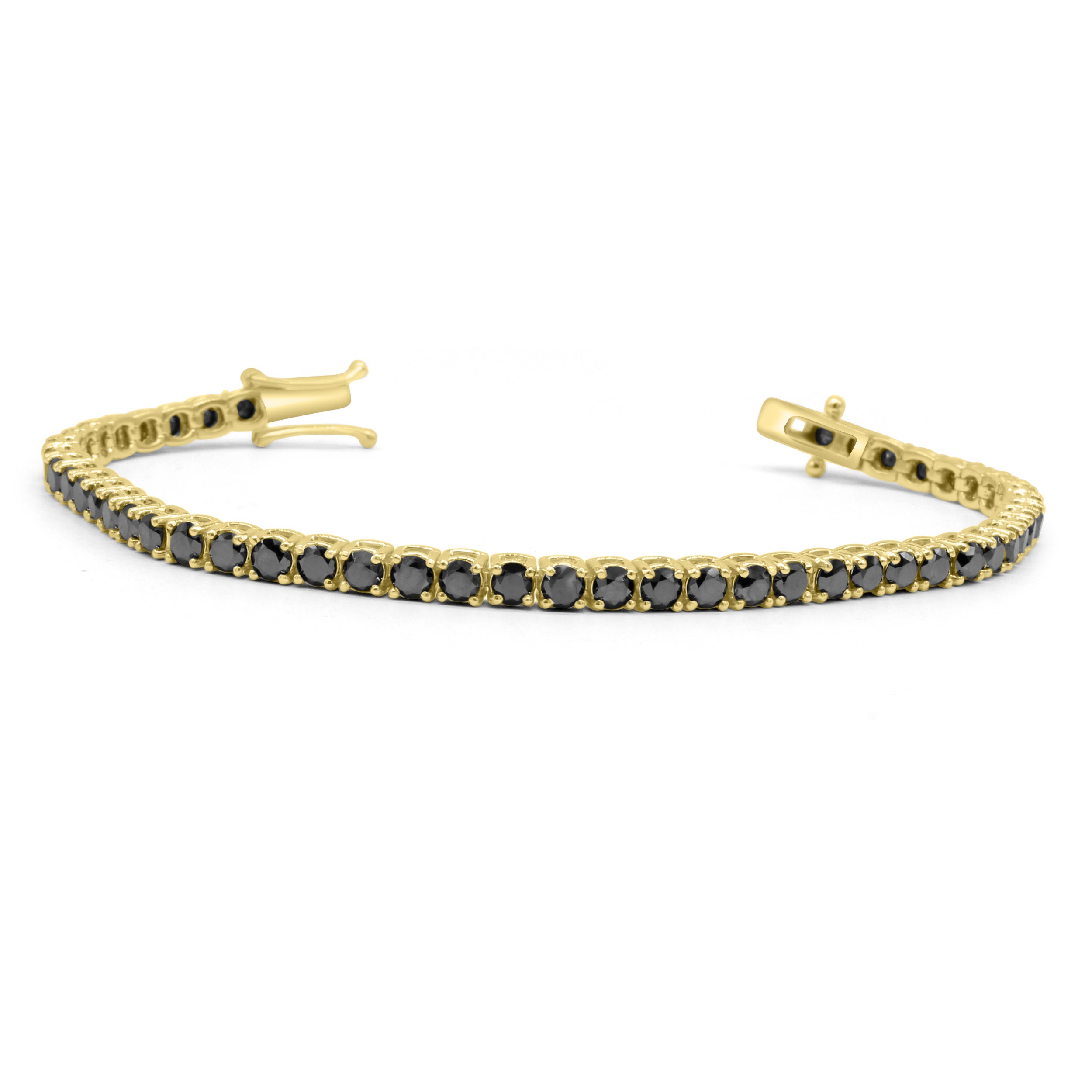 Black diamond Tennis Bracelet that goes well with the eternity band