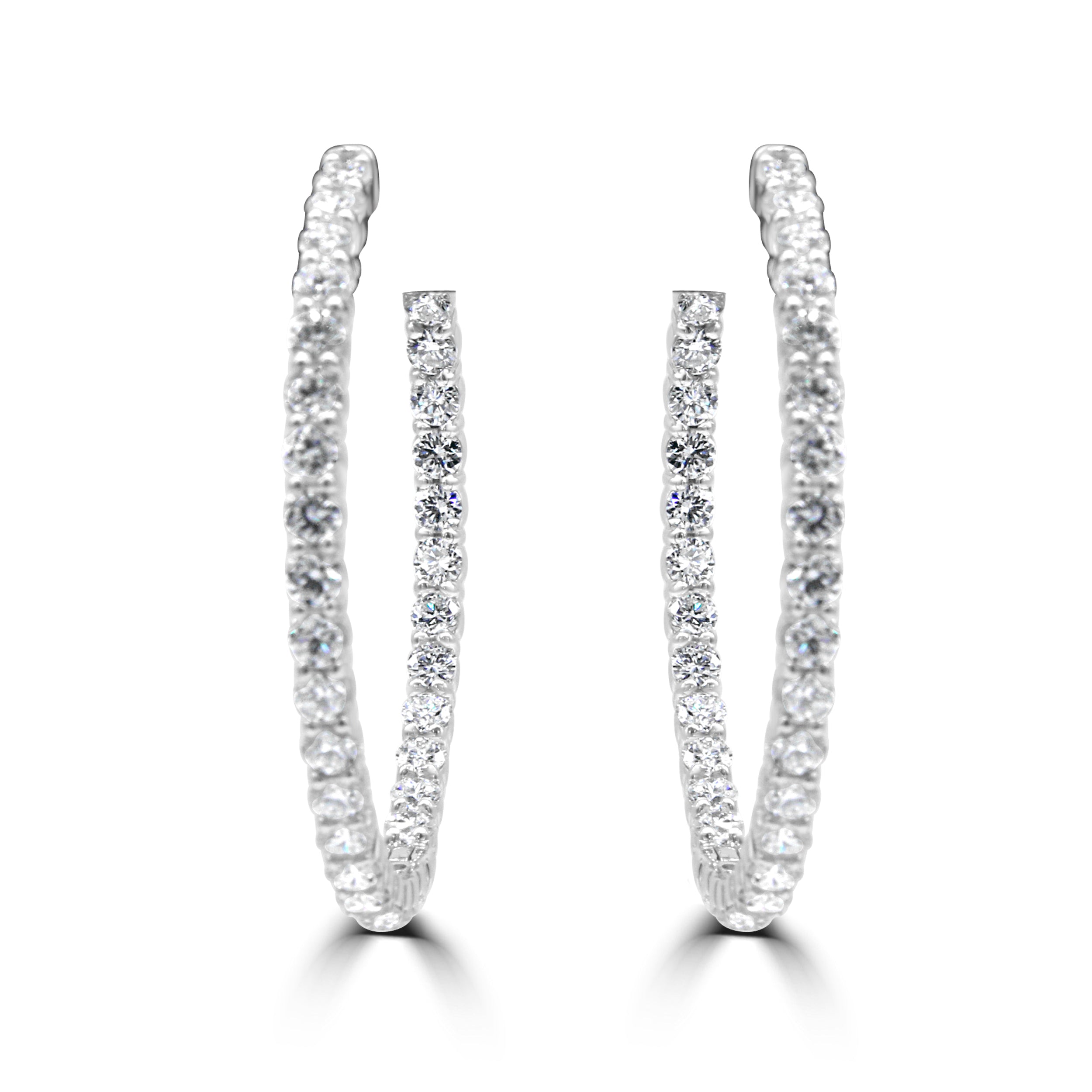 large diamond hoops. different angle