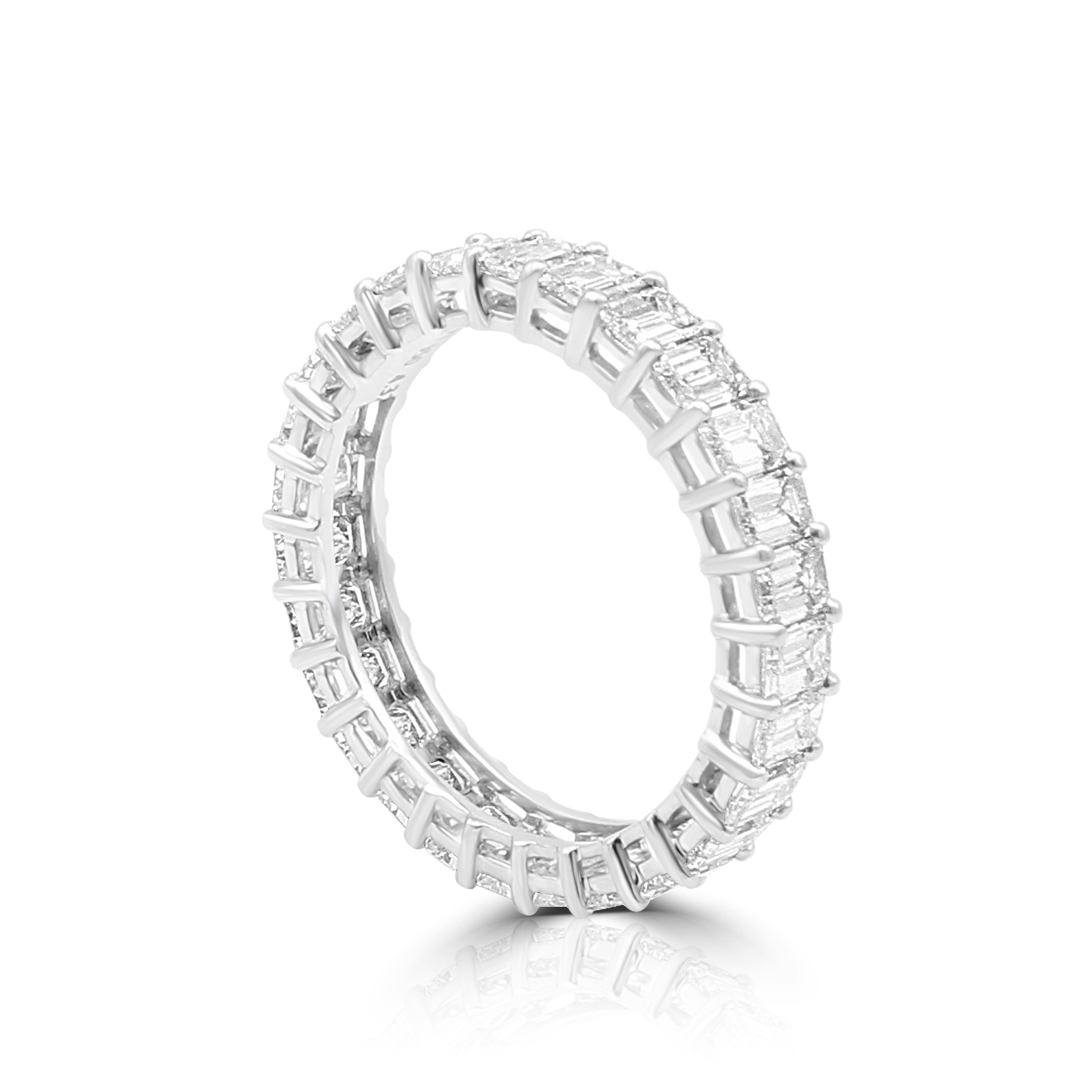Emerald cut eternity band