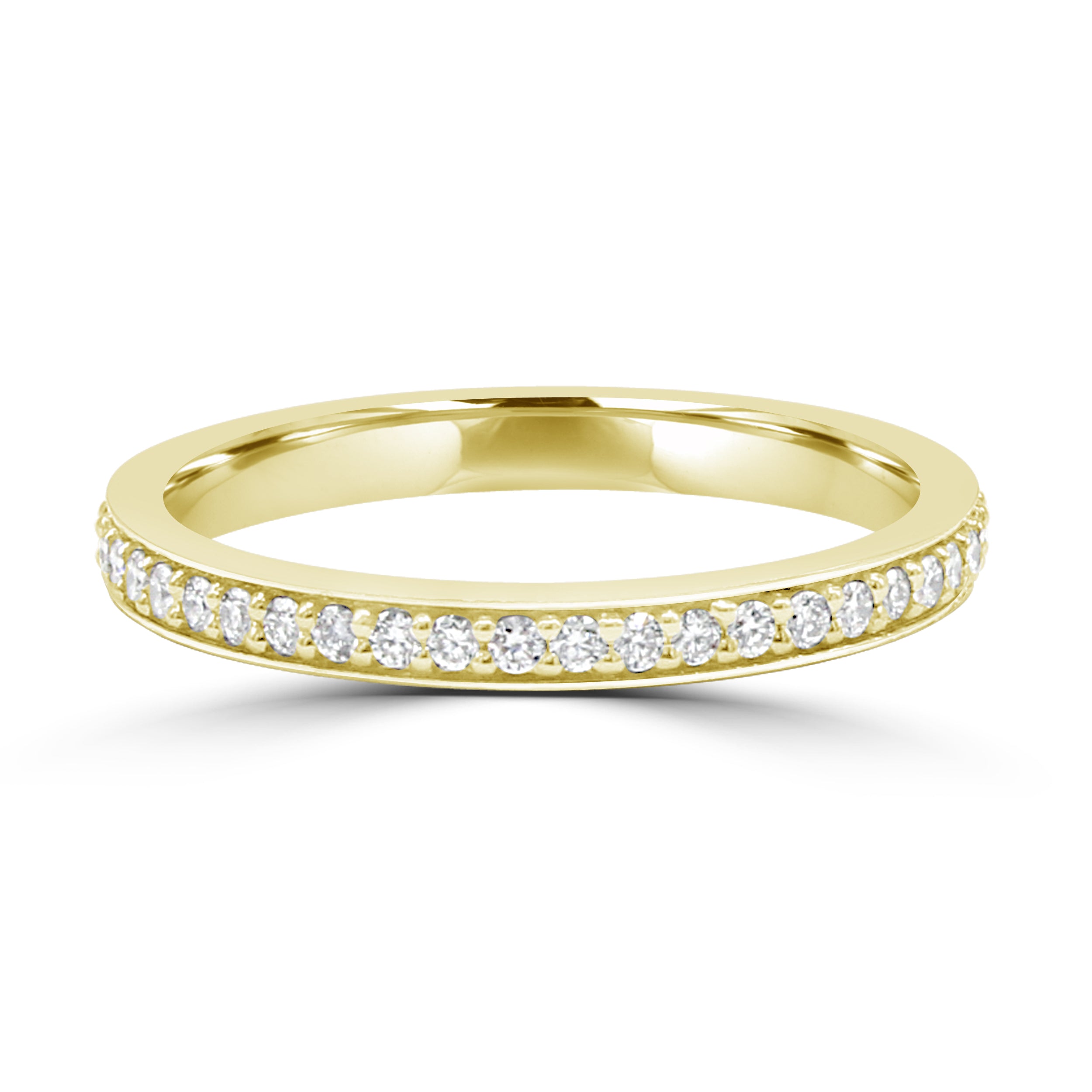 Bead set eternity band. YG