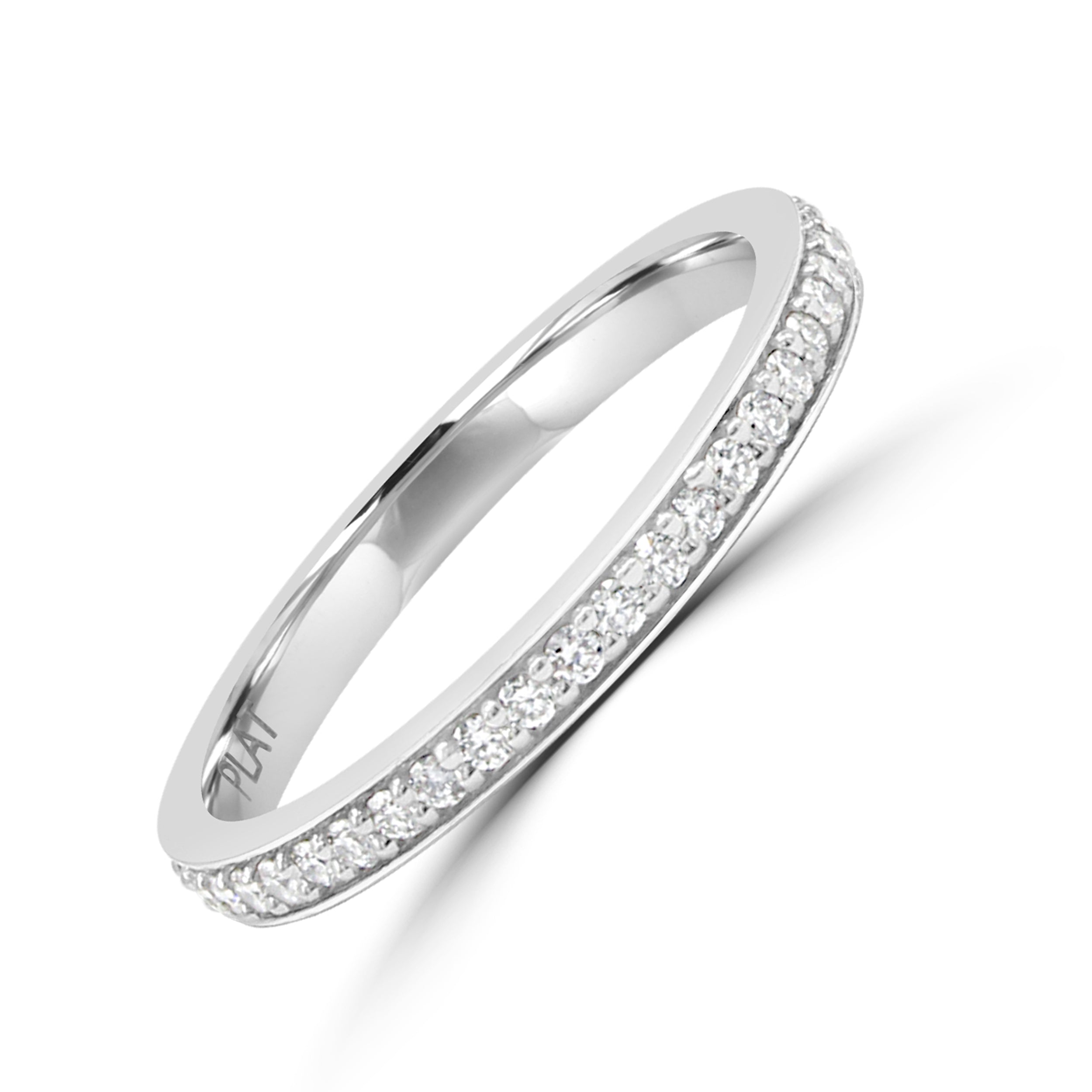 Bead set eternity band. WG