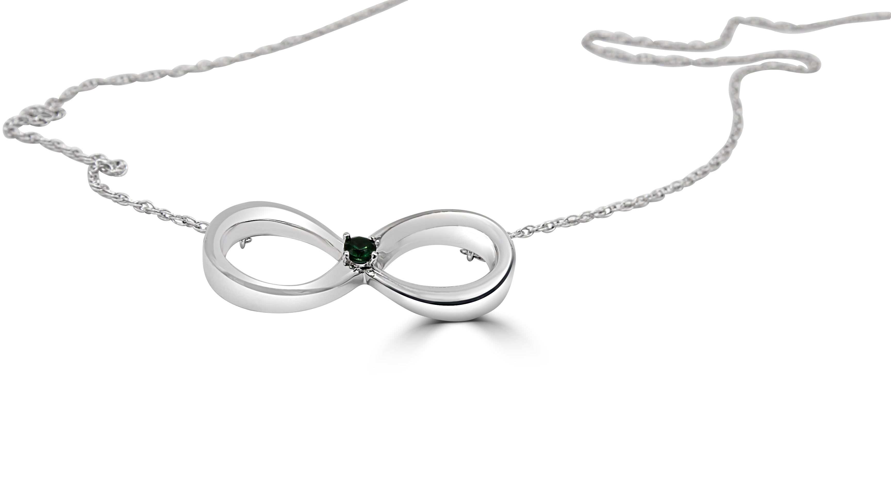 custom infinity necklace with gem stone or diamond