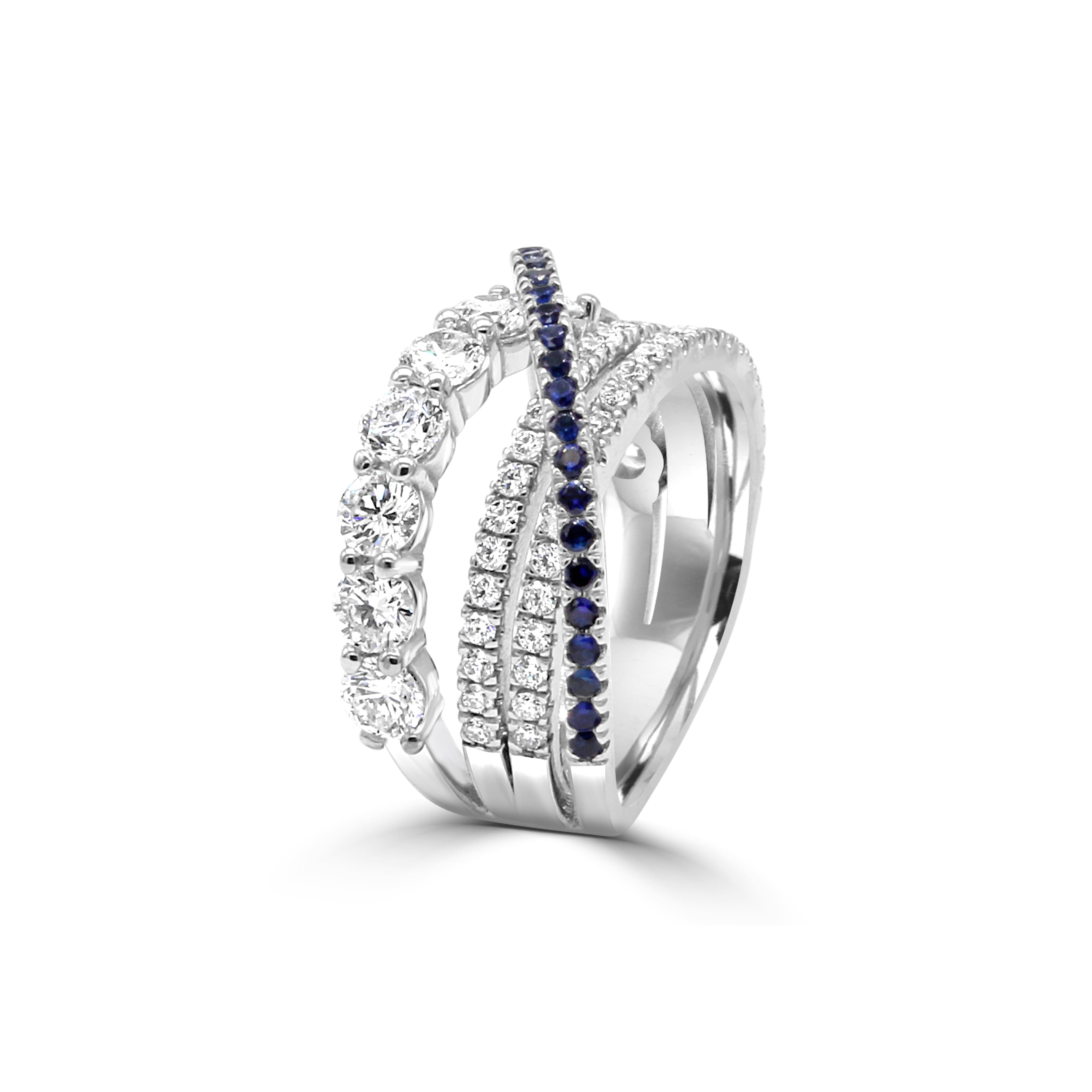 Diamond Sapphire Eternity Cocktail Ring
