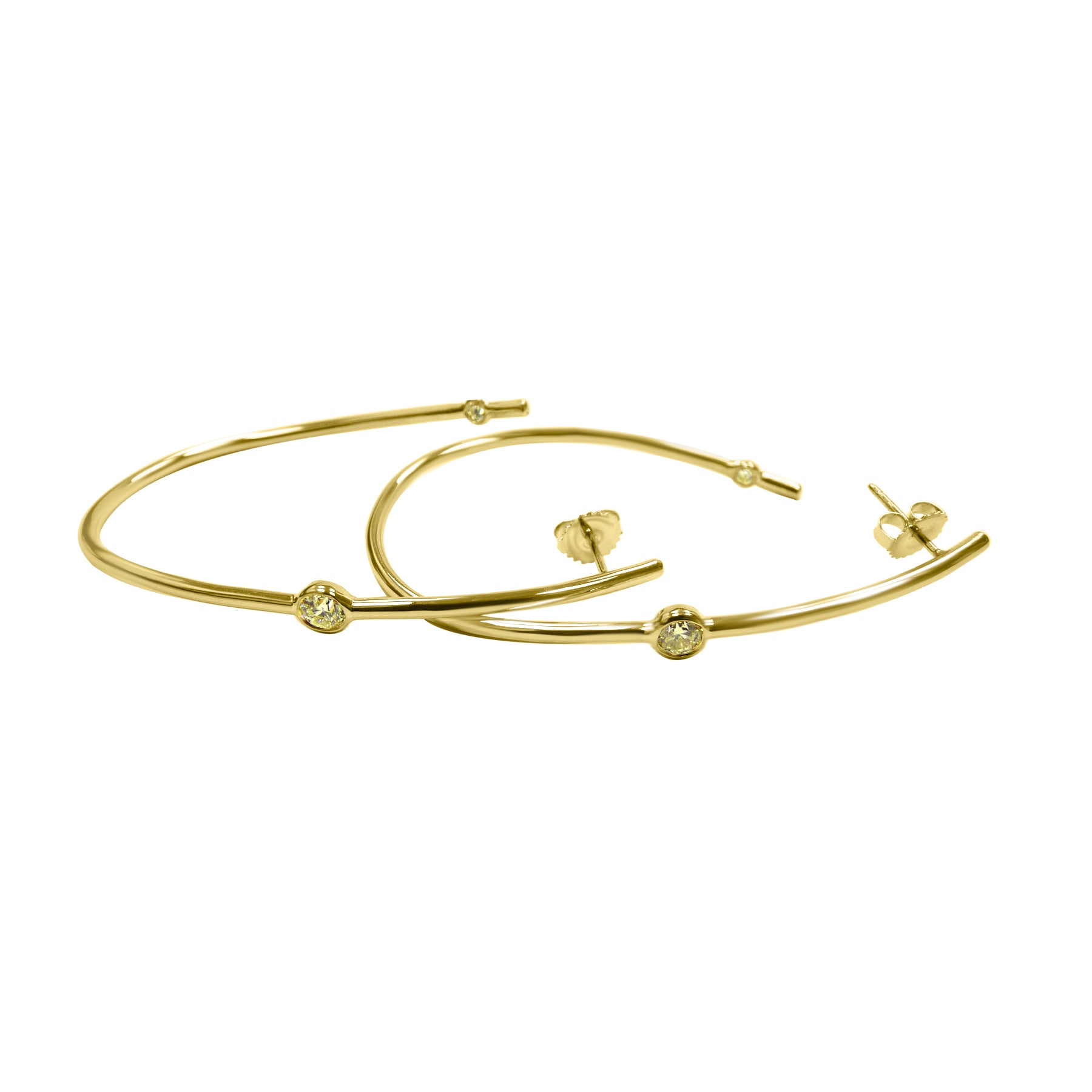 custom extra-large hoop earrings with gorgeous accent diamonds