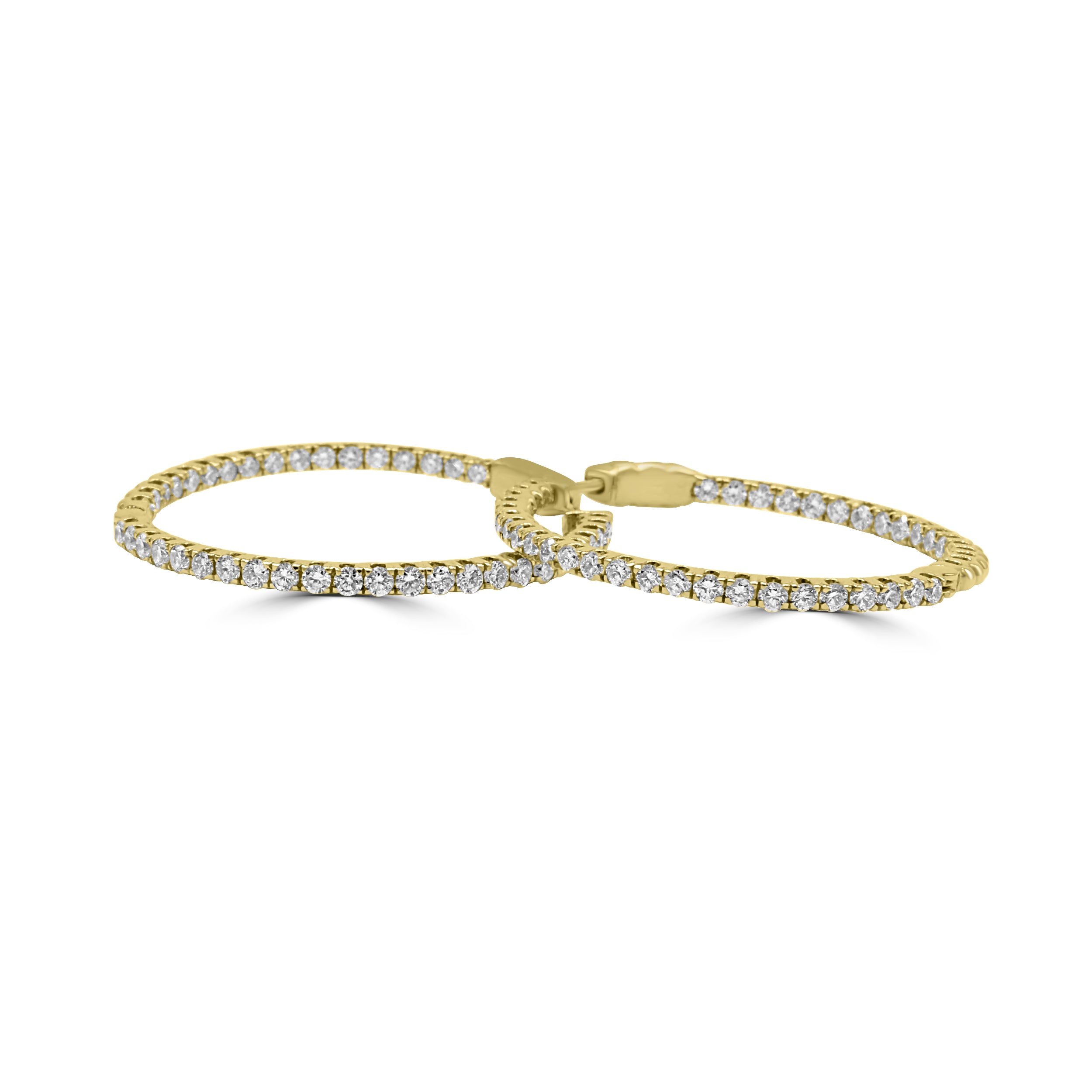 Large Thin Diamond Hoop Earrings