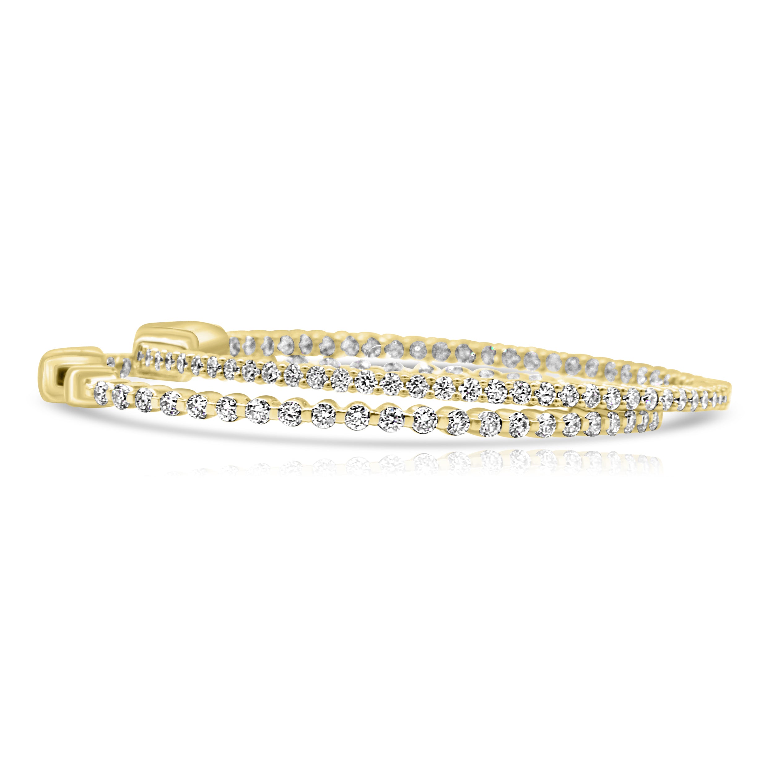 Large Thin Diamond Hoop Earrings