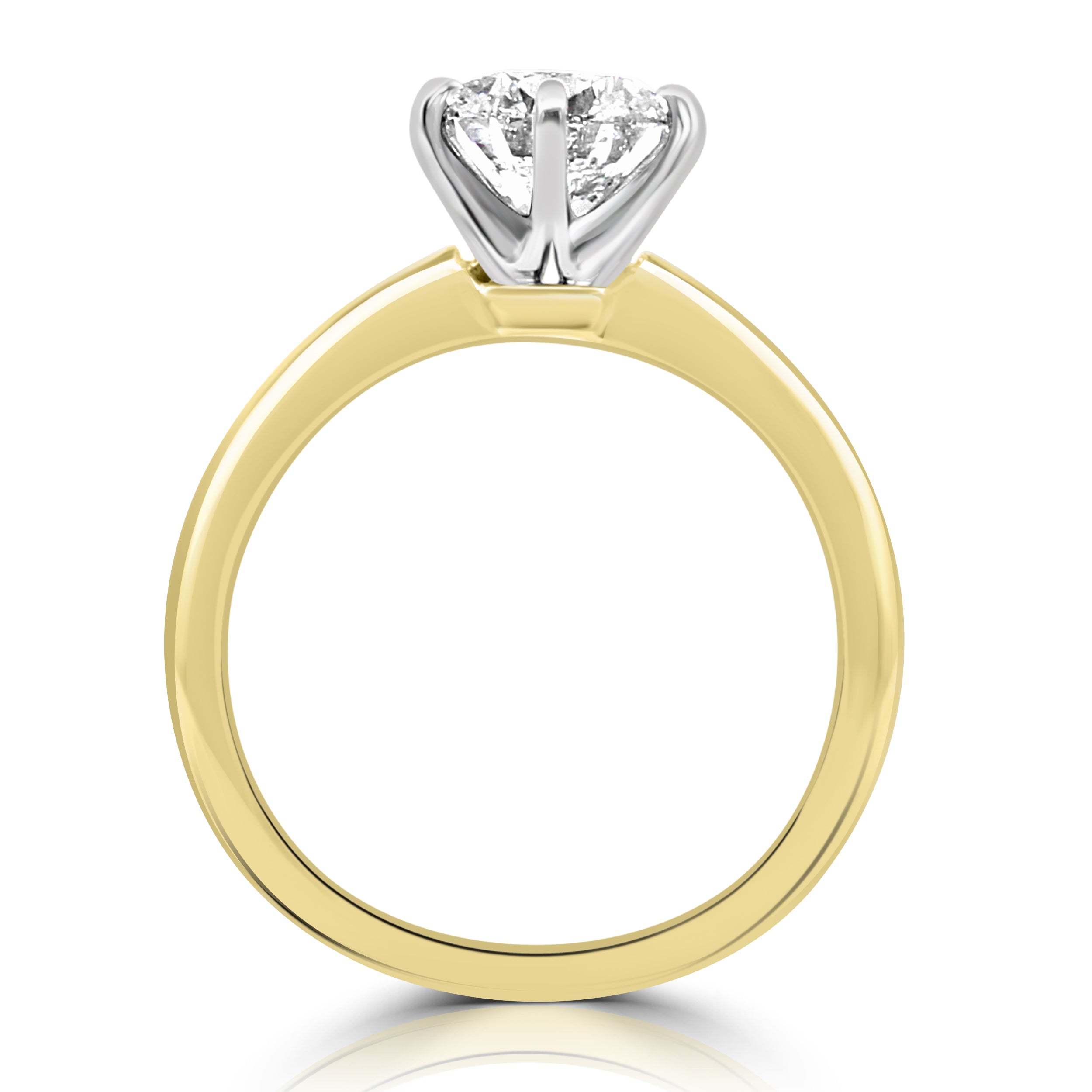 Two-Tone Six Prong Solitaire