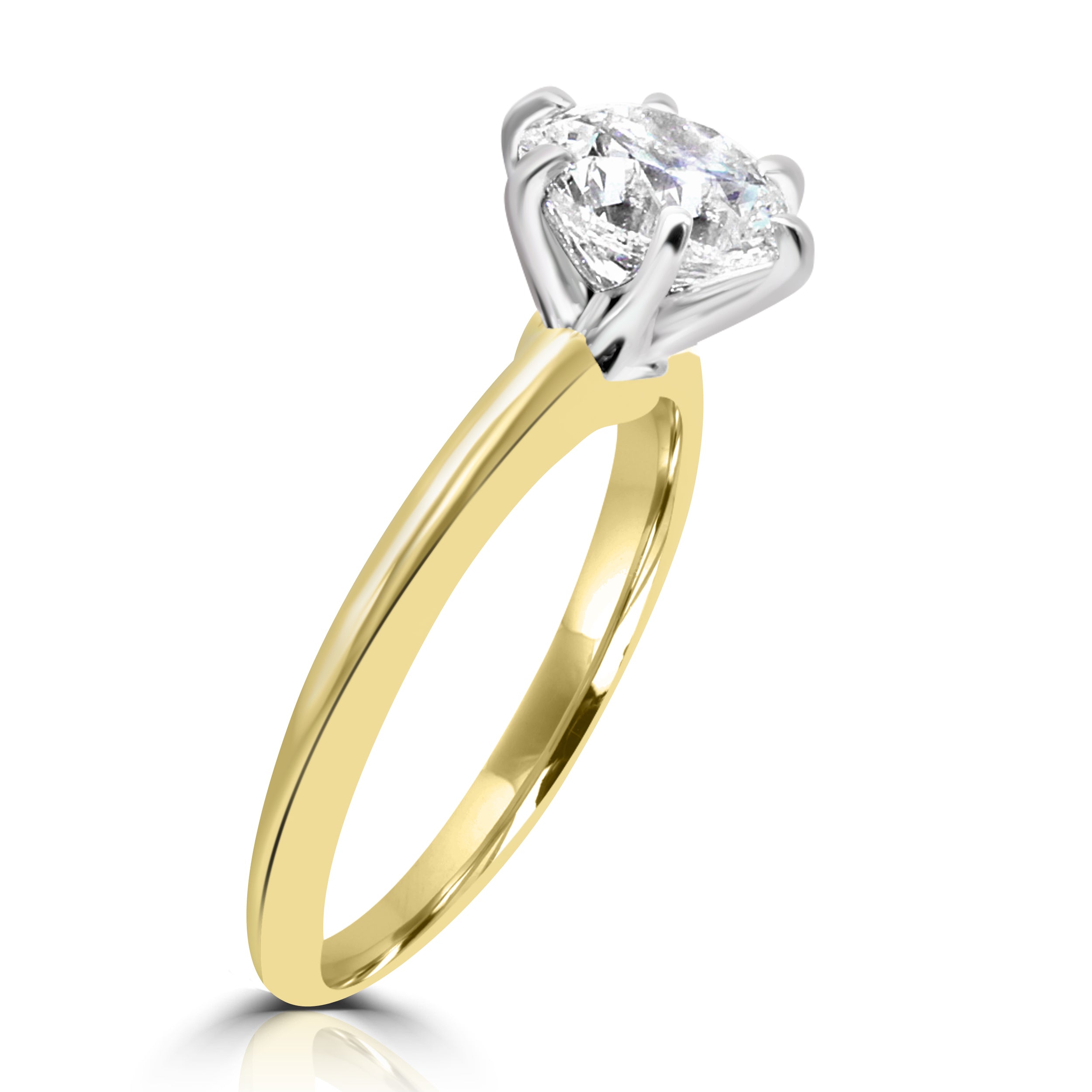 Two-Tone Six Prong Solitaire