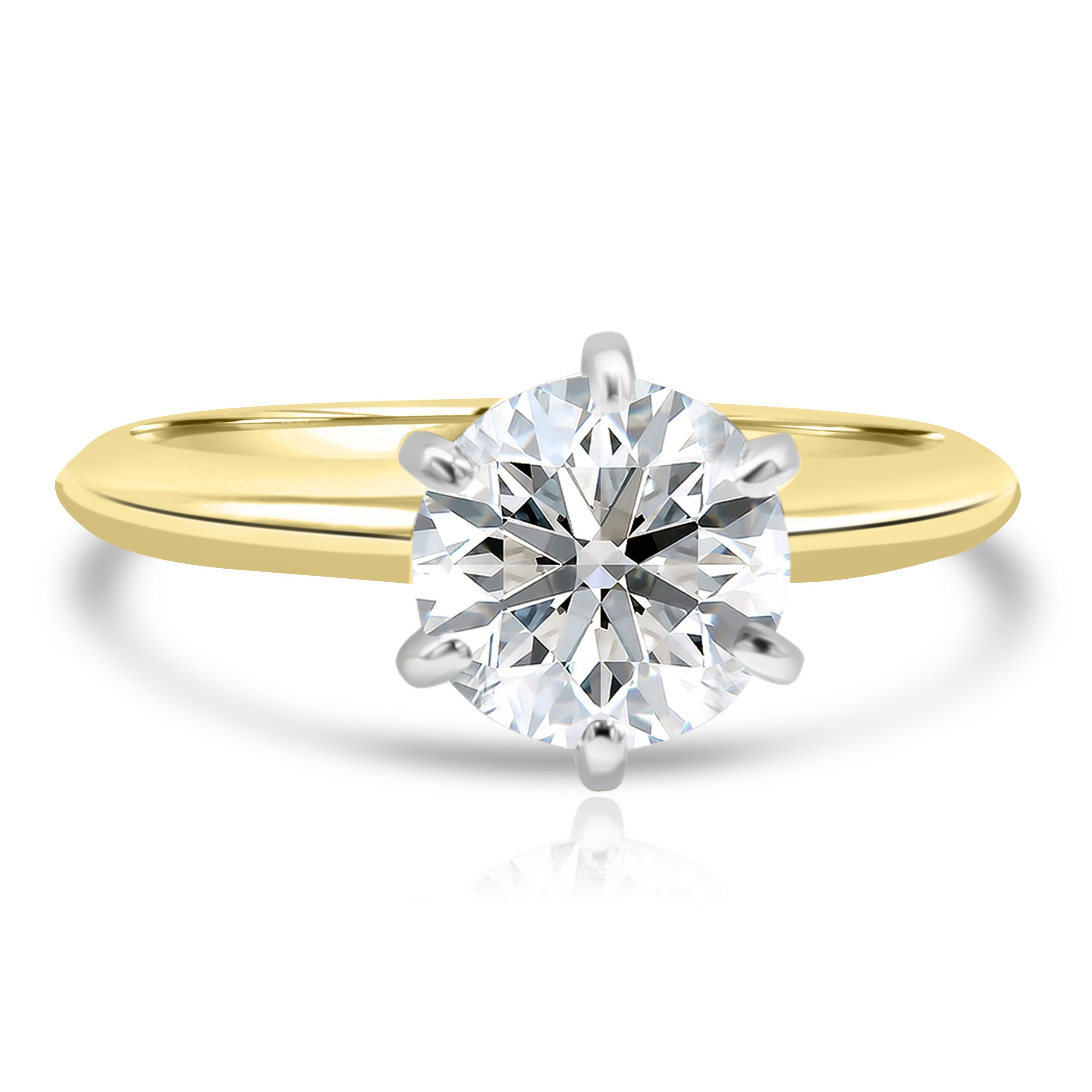 Two-Tone Six Prong Solitaire
