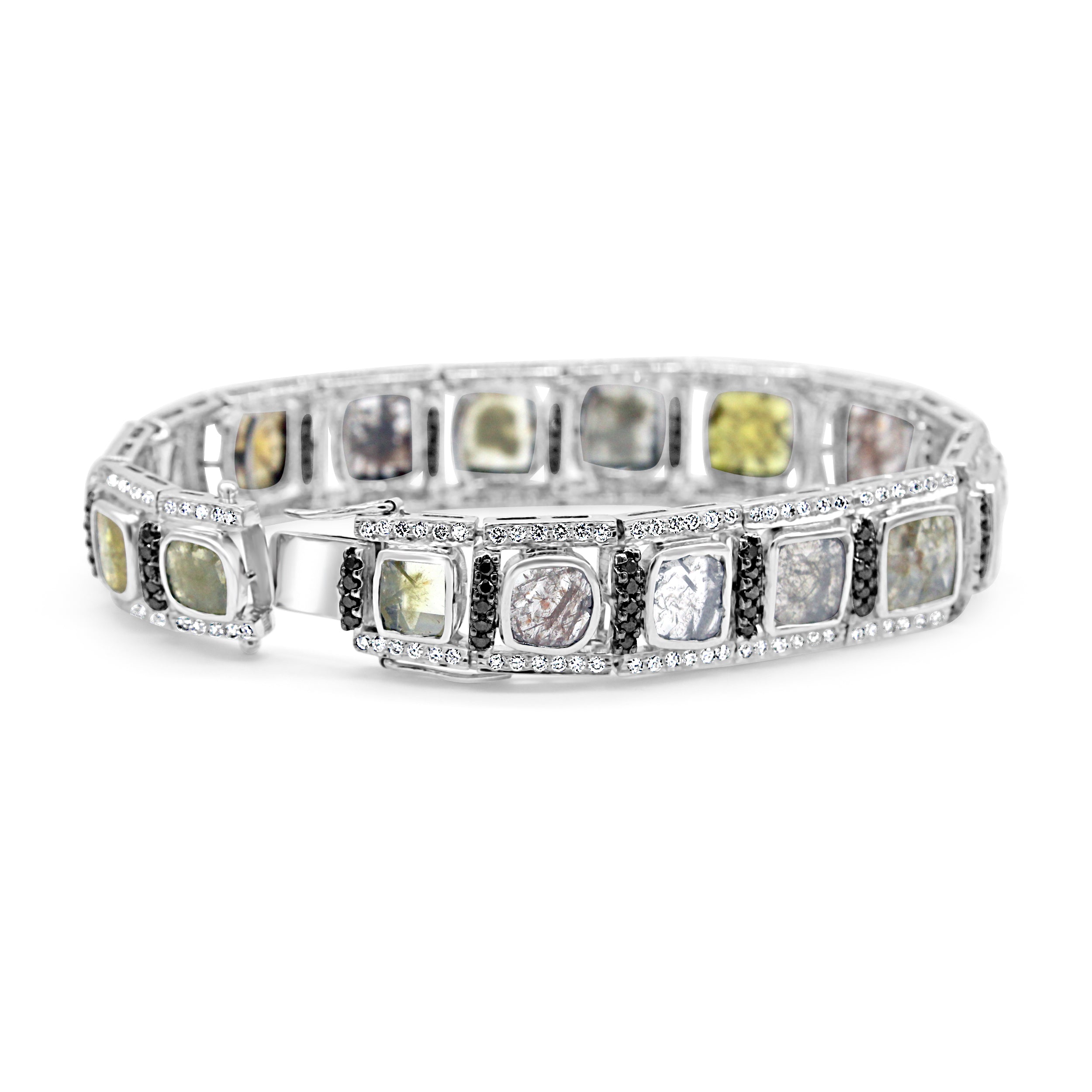 Sliced natural colored diamond bracelet