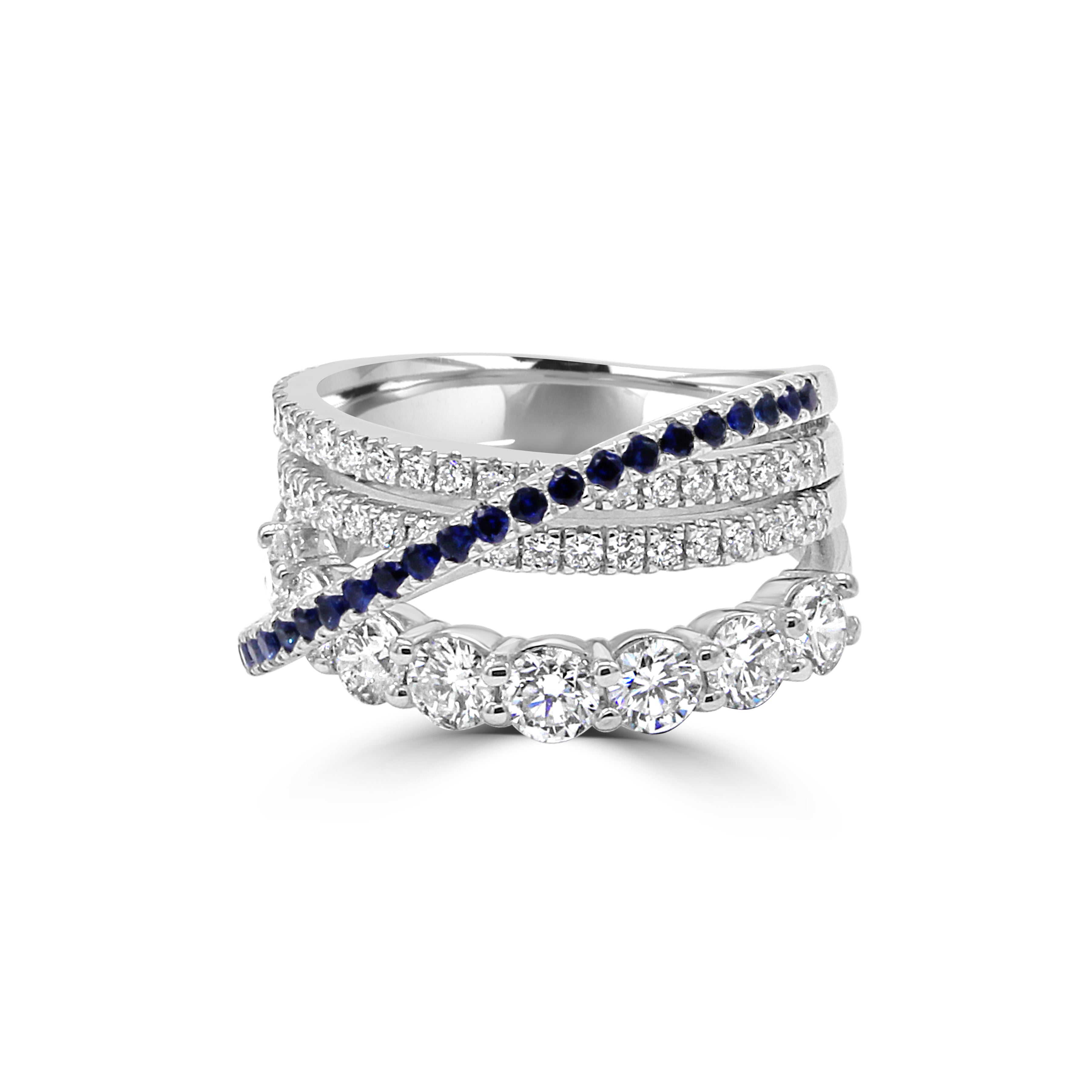 Diamond Sapphire Eternity Cocktail Ring