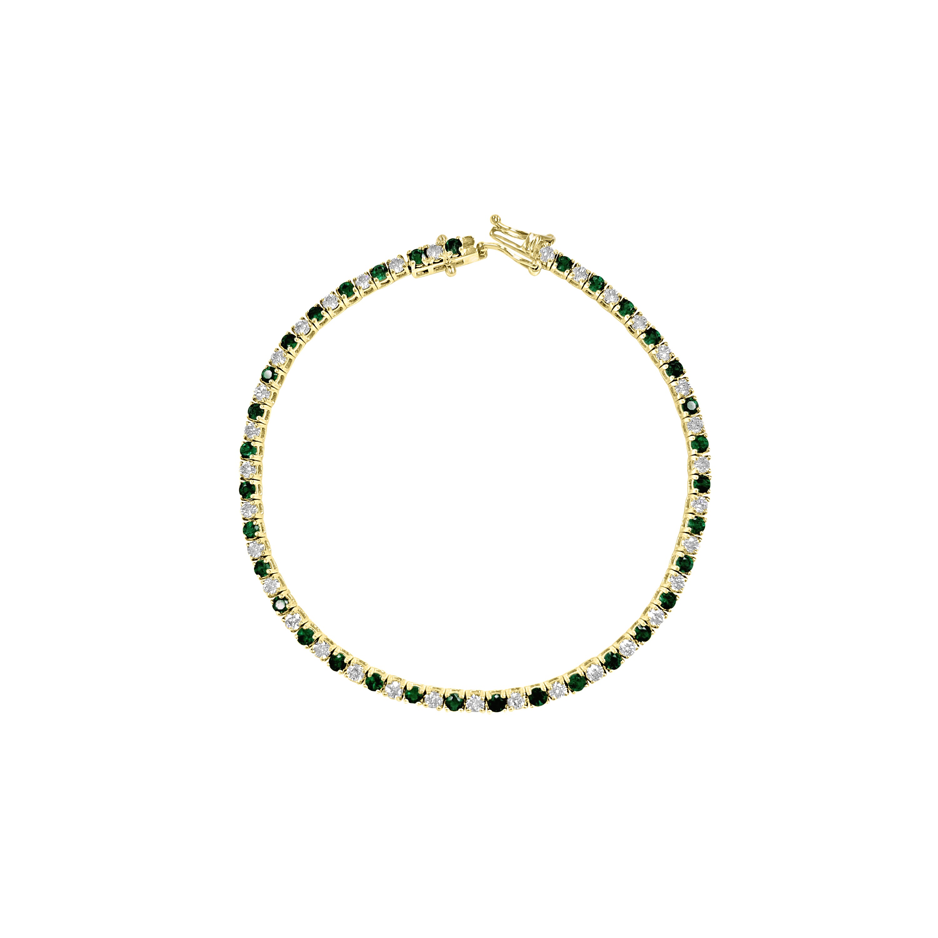 diamond and emeralds tennis bracelet