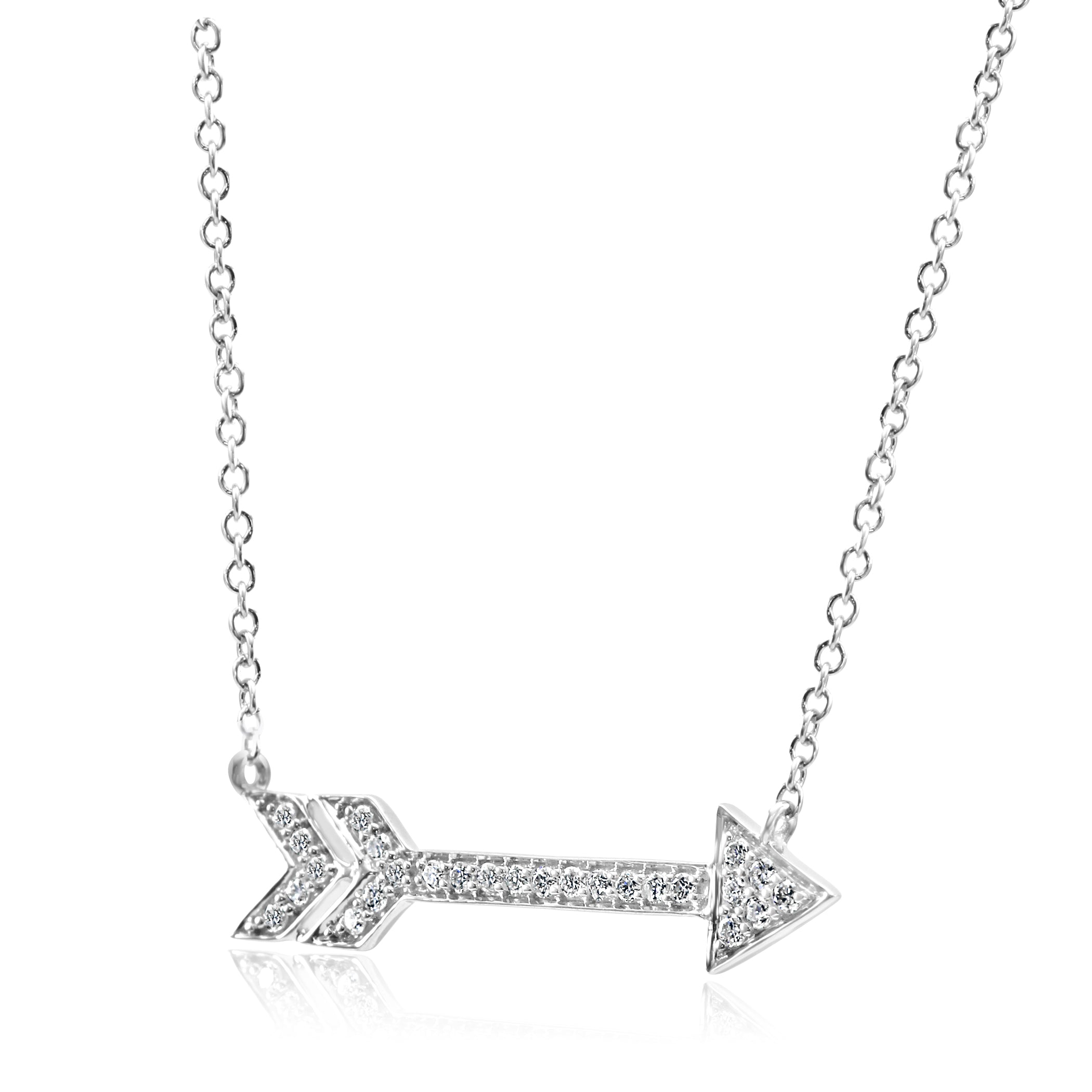 Diamond arrow gold necklace