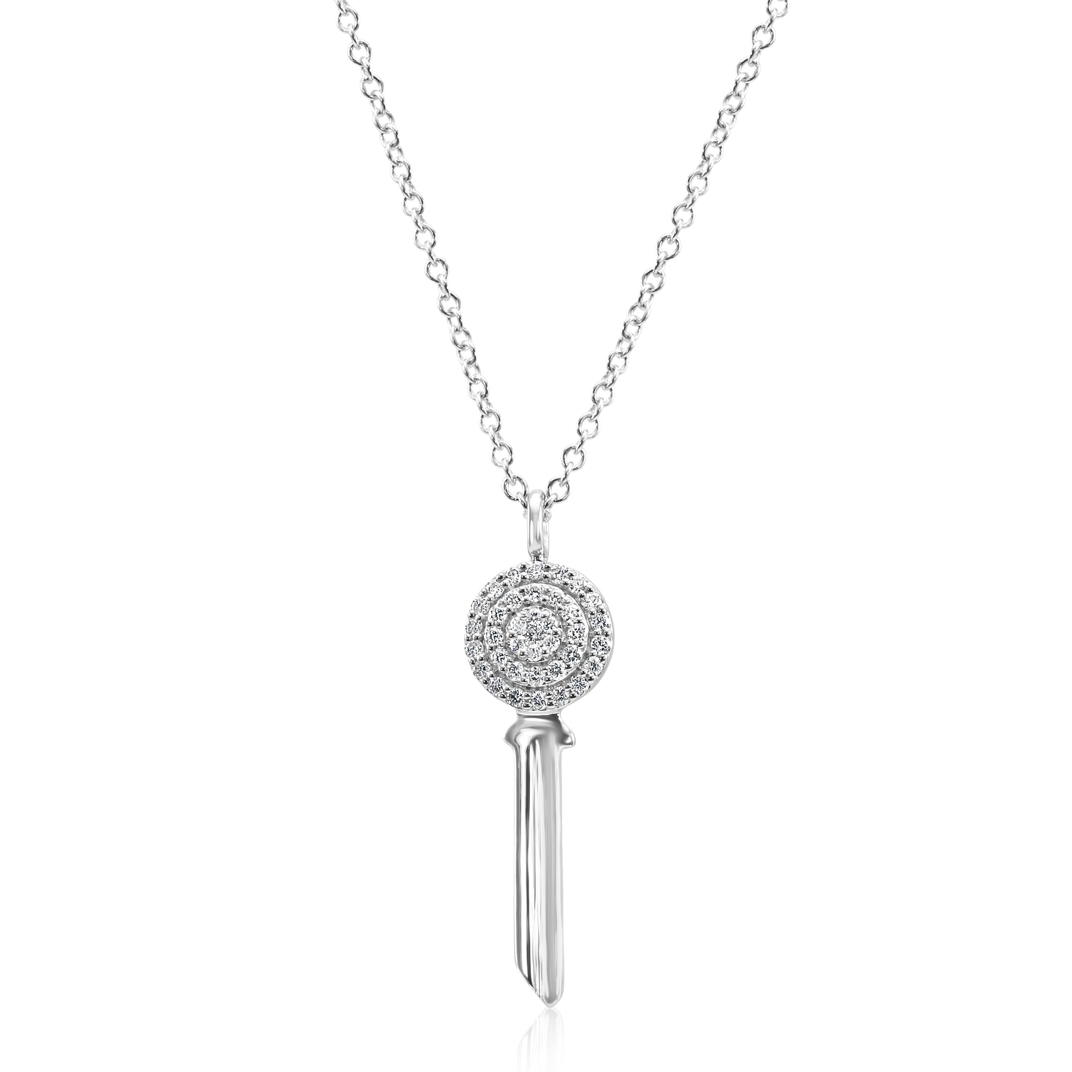 Diamond and gold Key pendant