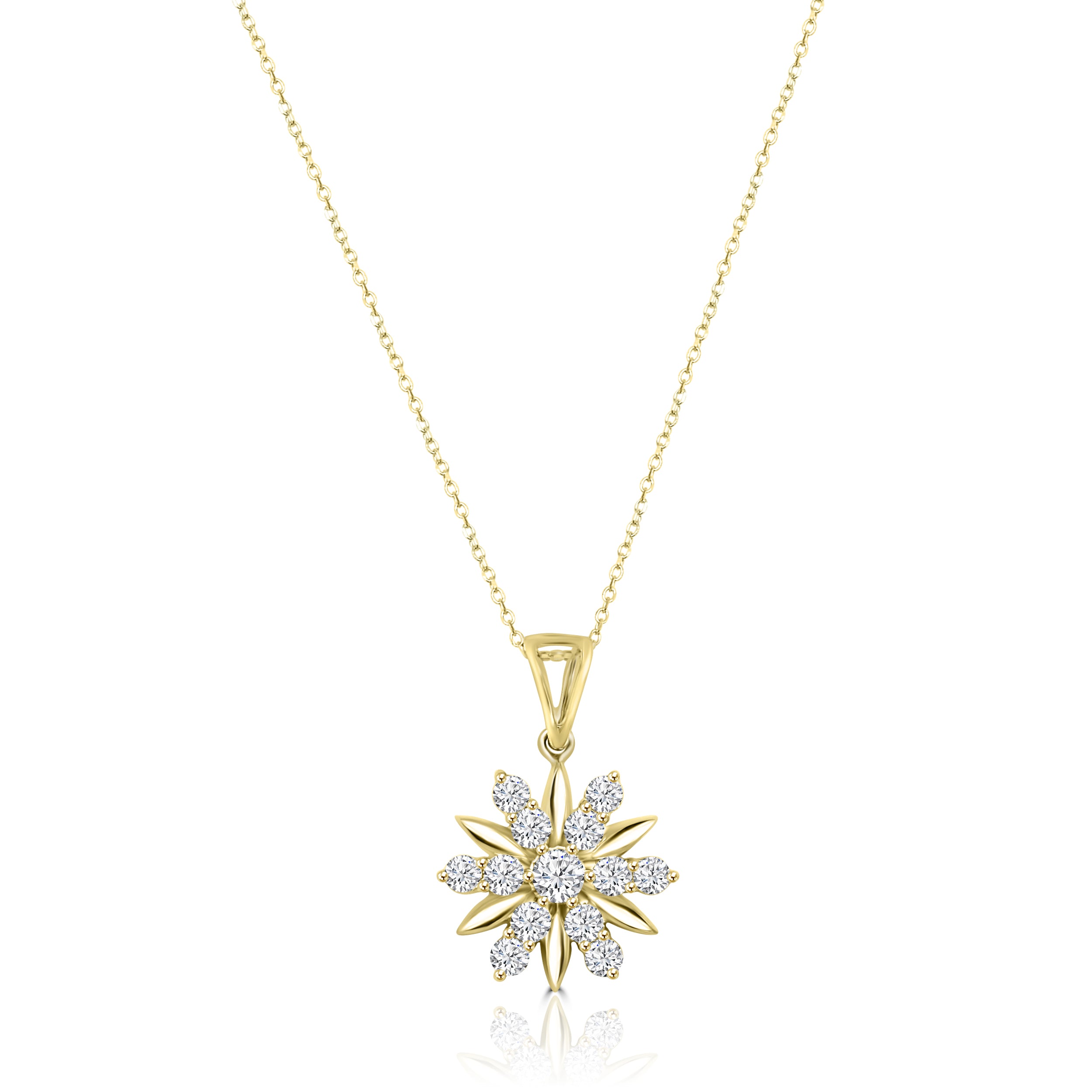 snow flake diamond necklace