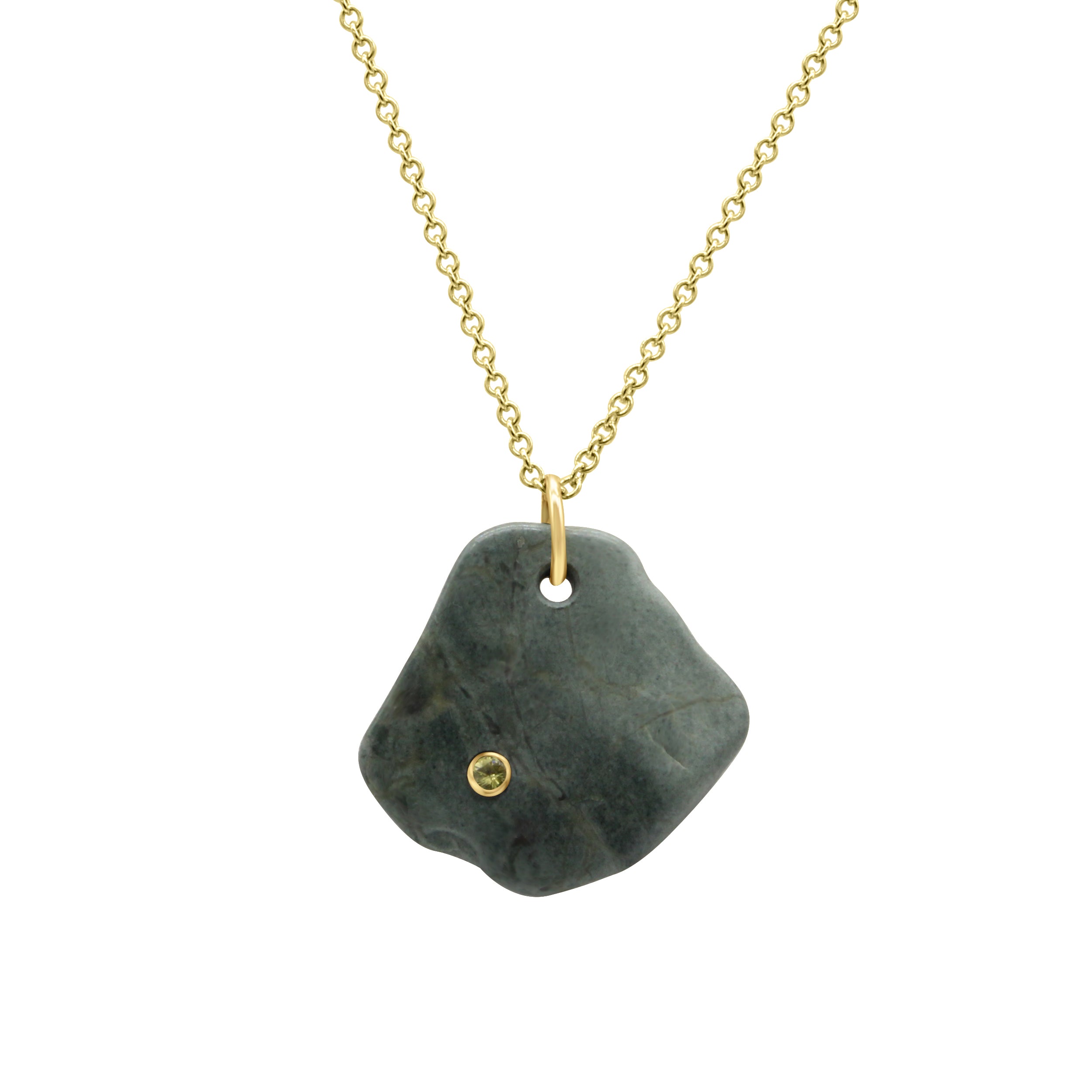 diamond embedded in stone necklace