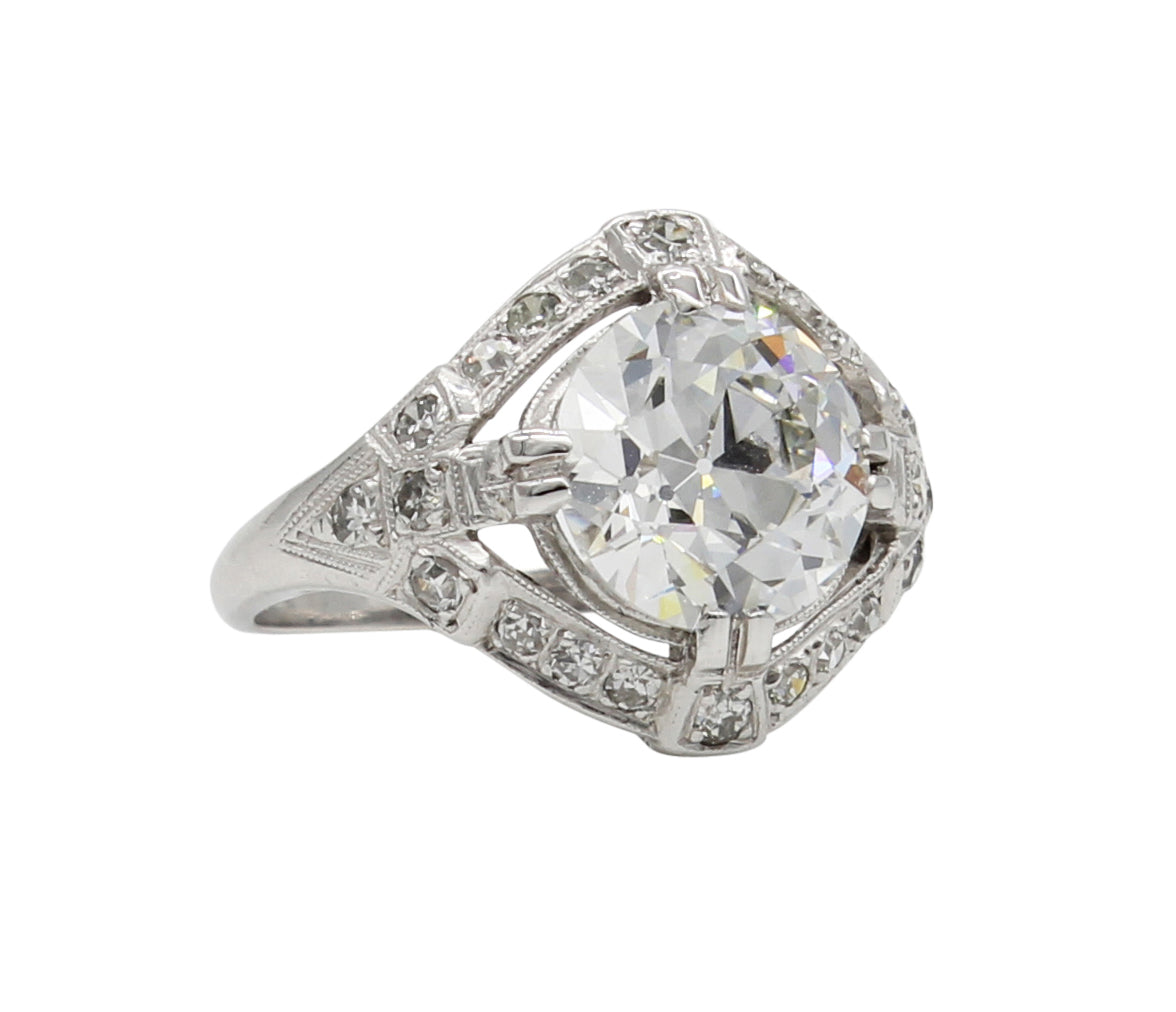Old European cut diamond ring