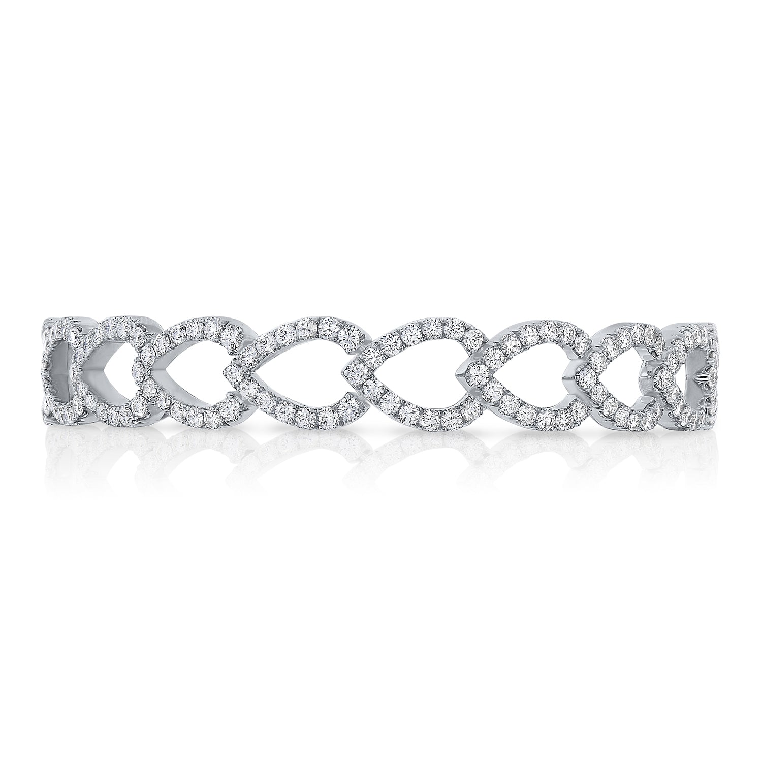 pear shape diamond bracelet with pave diamond links