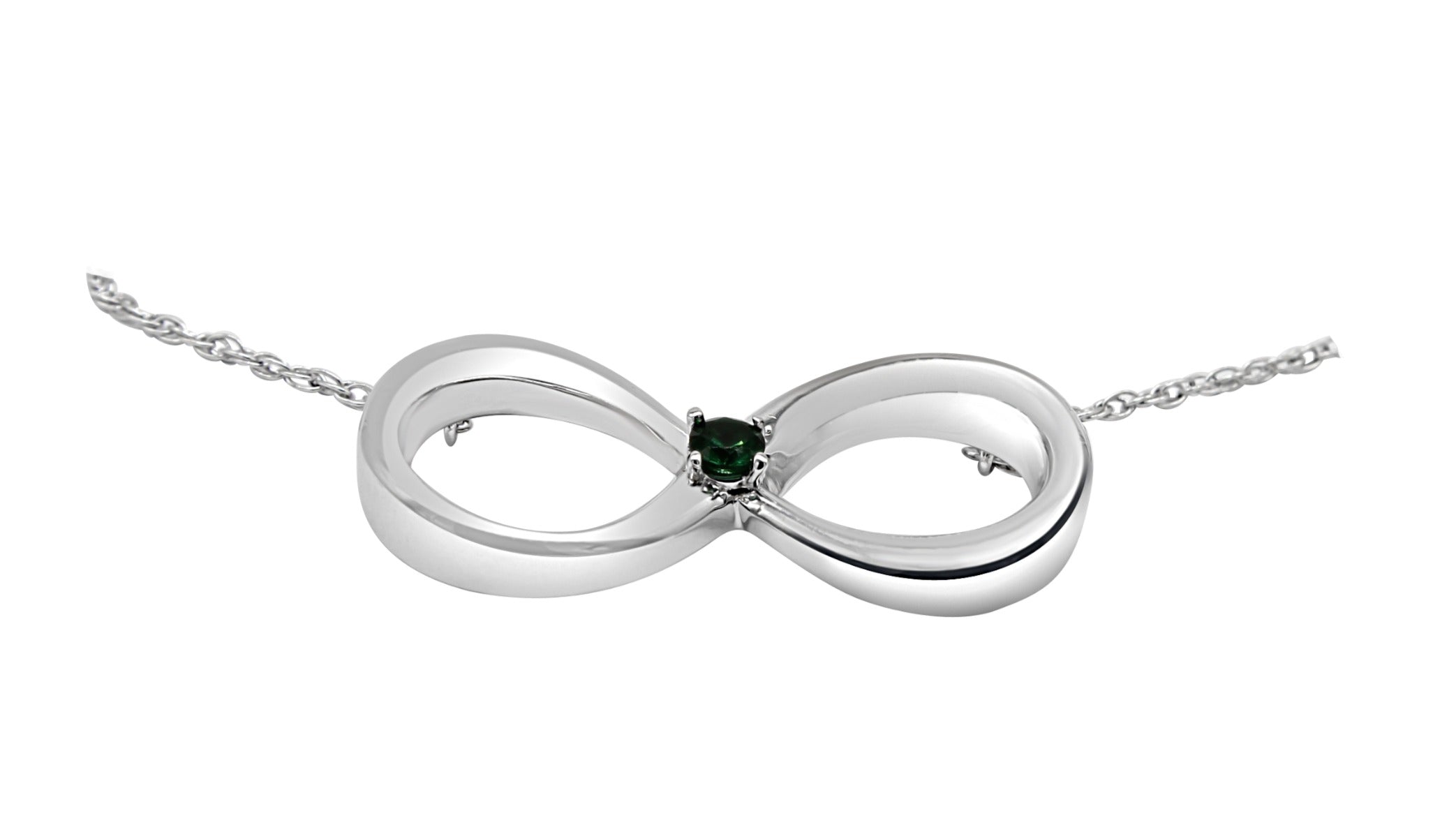 custom infinity necklace with gem stone or diamond