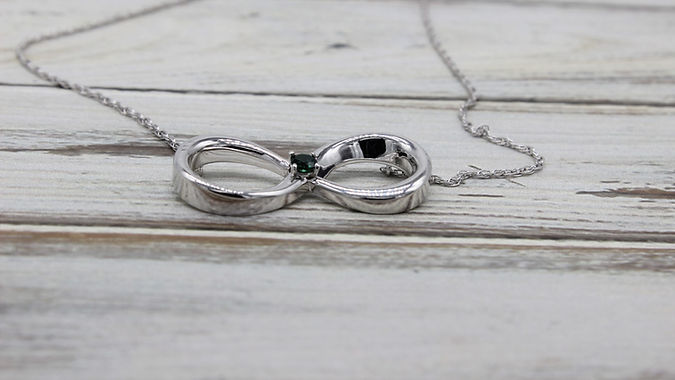 custom infinity necklace with gem stone or diamond