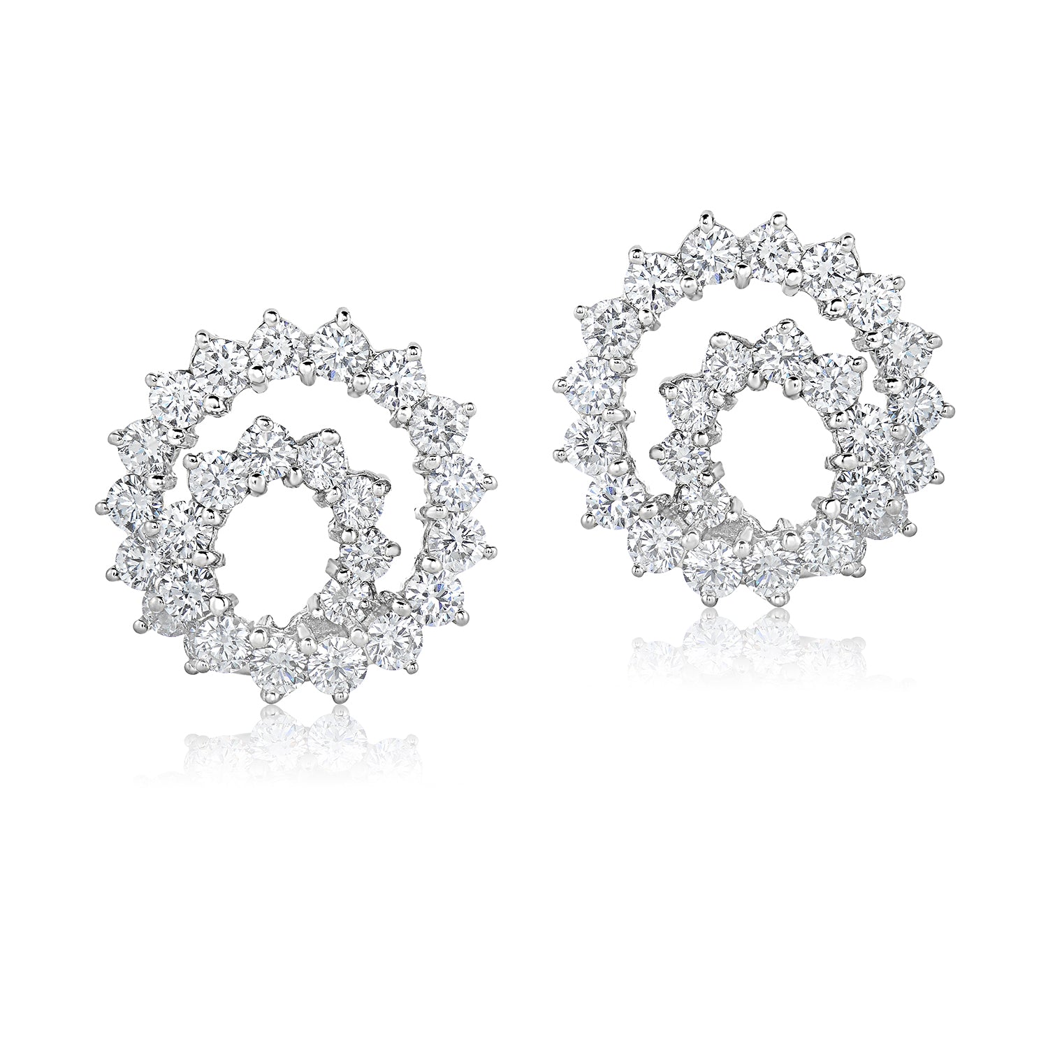 double circle diamond earrings