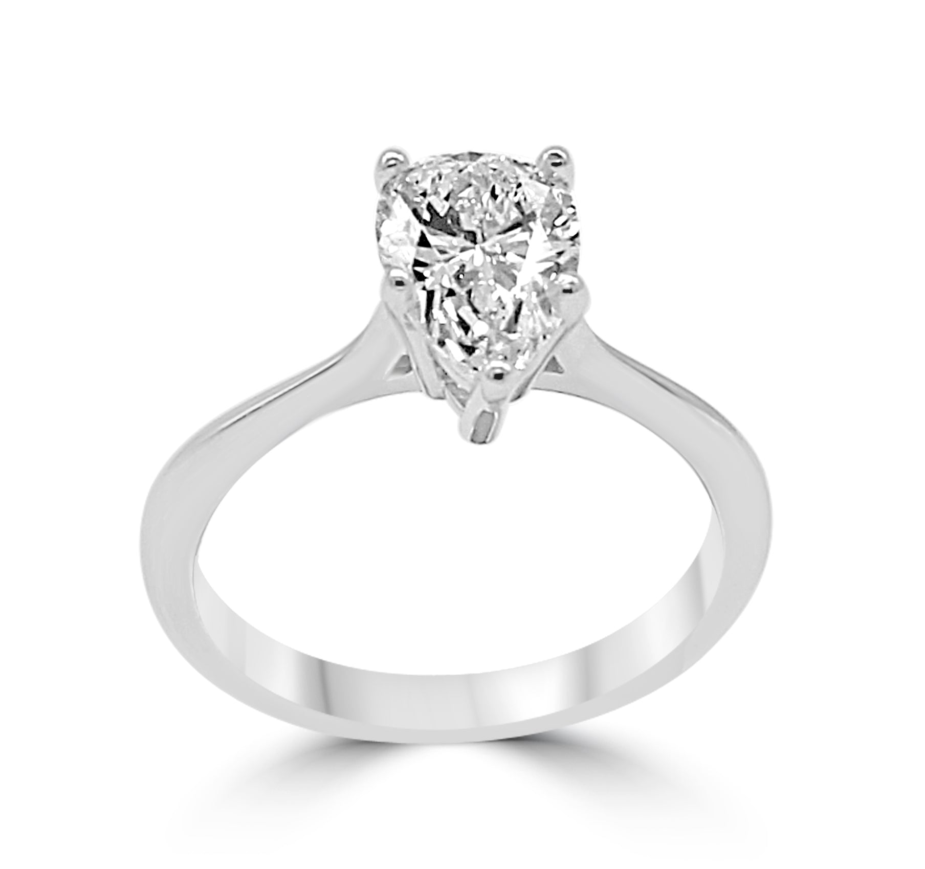 pear shape diamond solitaire ring
