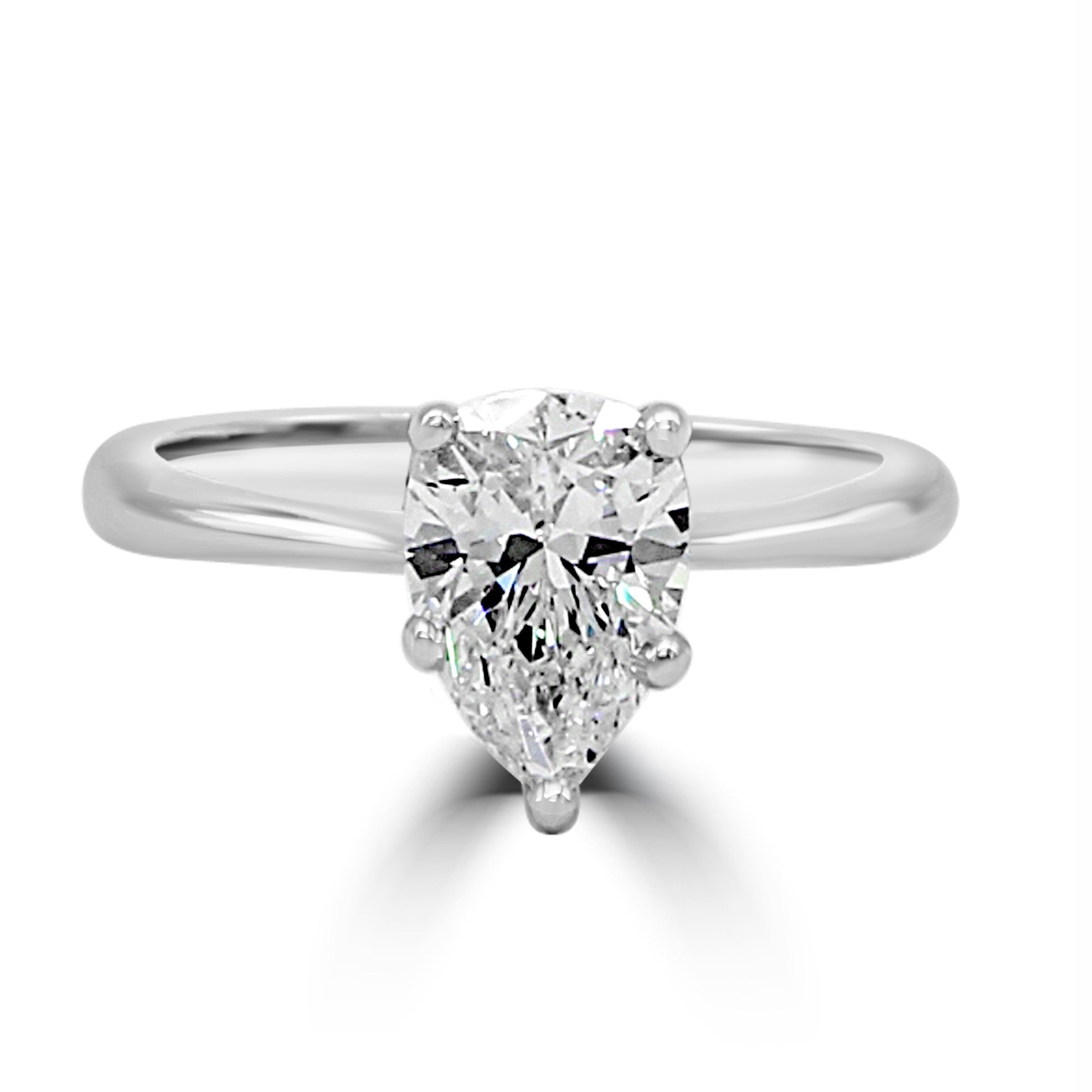 pear shape diamond solitaire ring