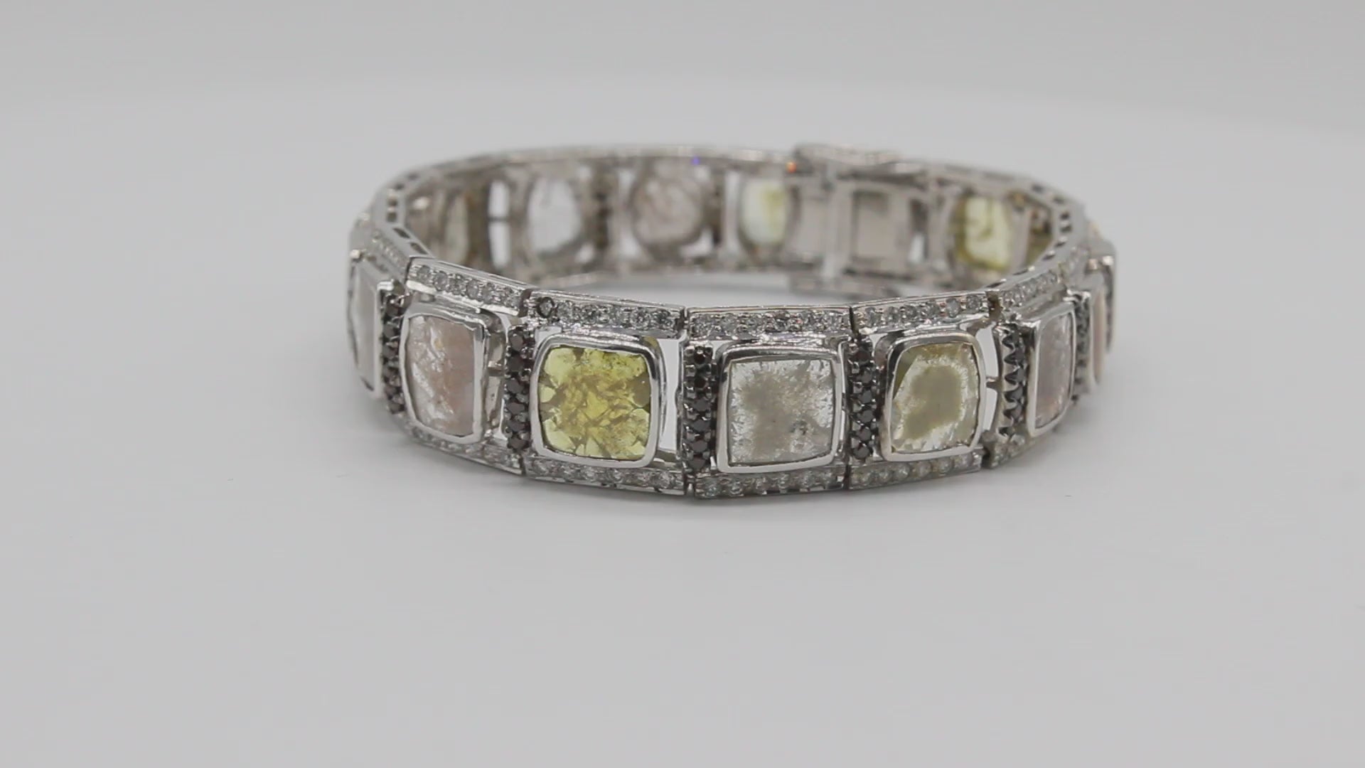 Sliced natural colored diamond bracelet