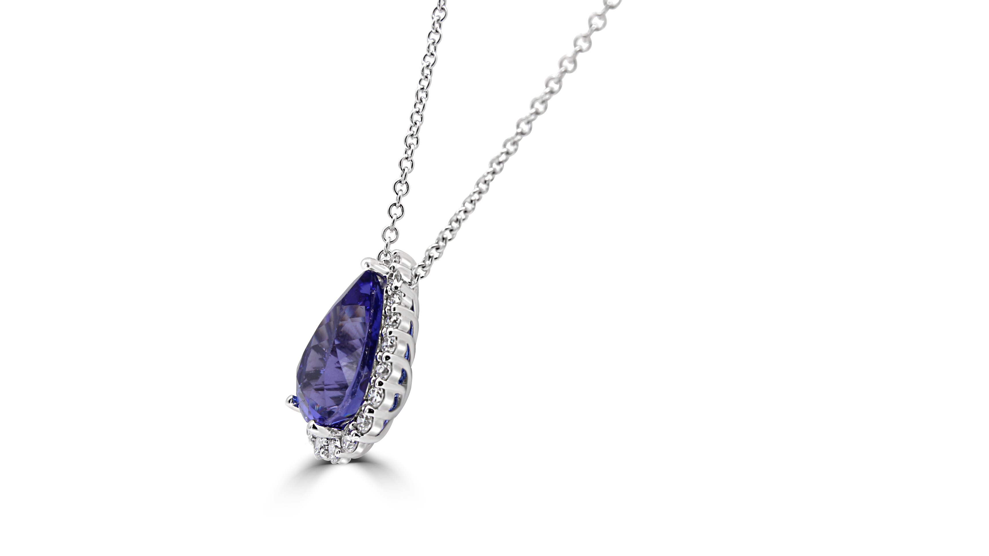 Pear-Shaped Blue Sapphire Pave Necklace