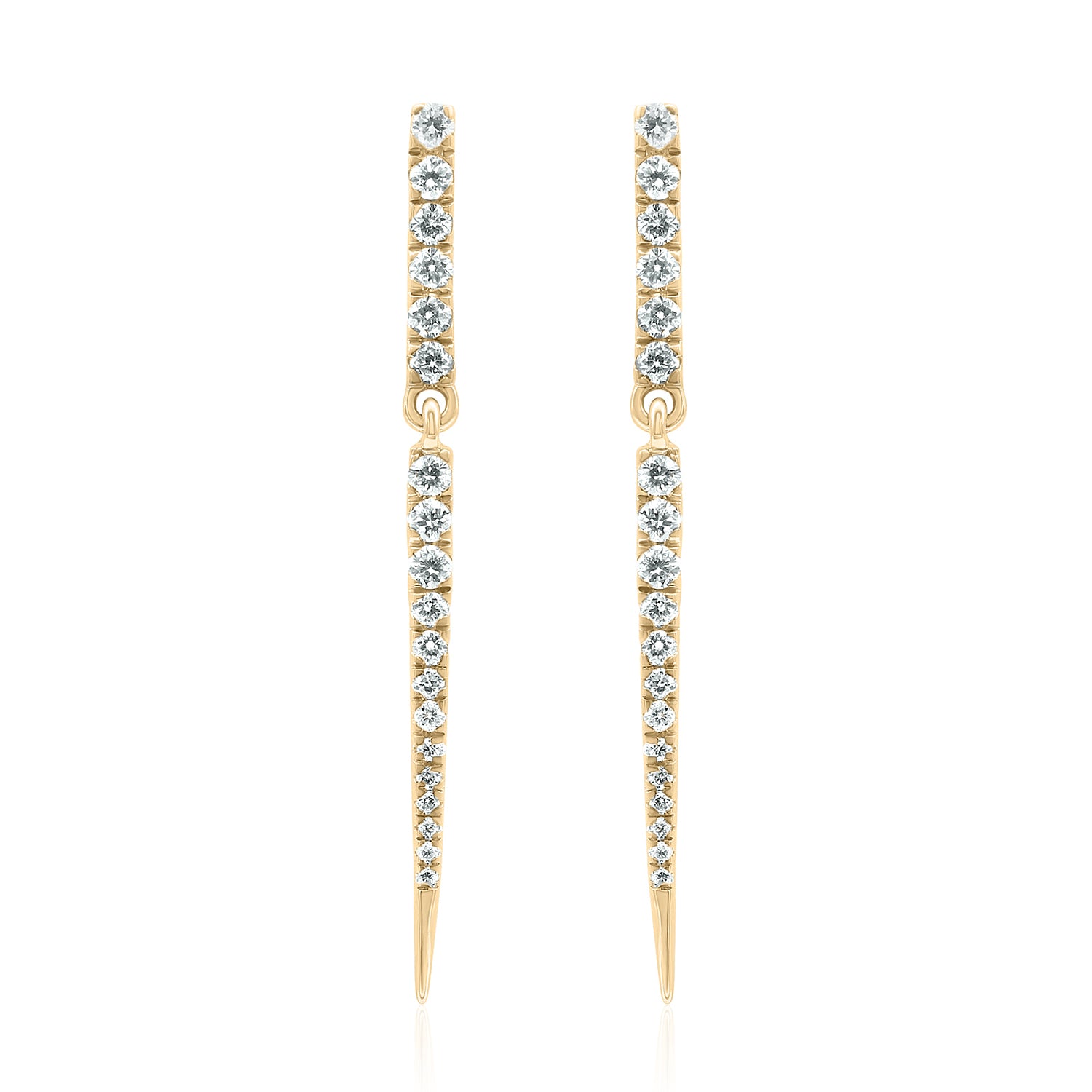 diamond hanging earrings yellow gold