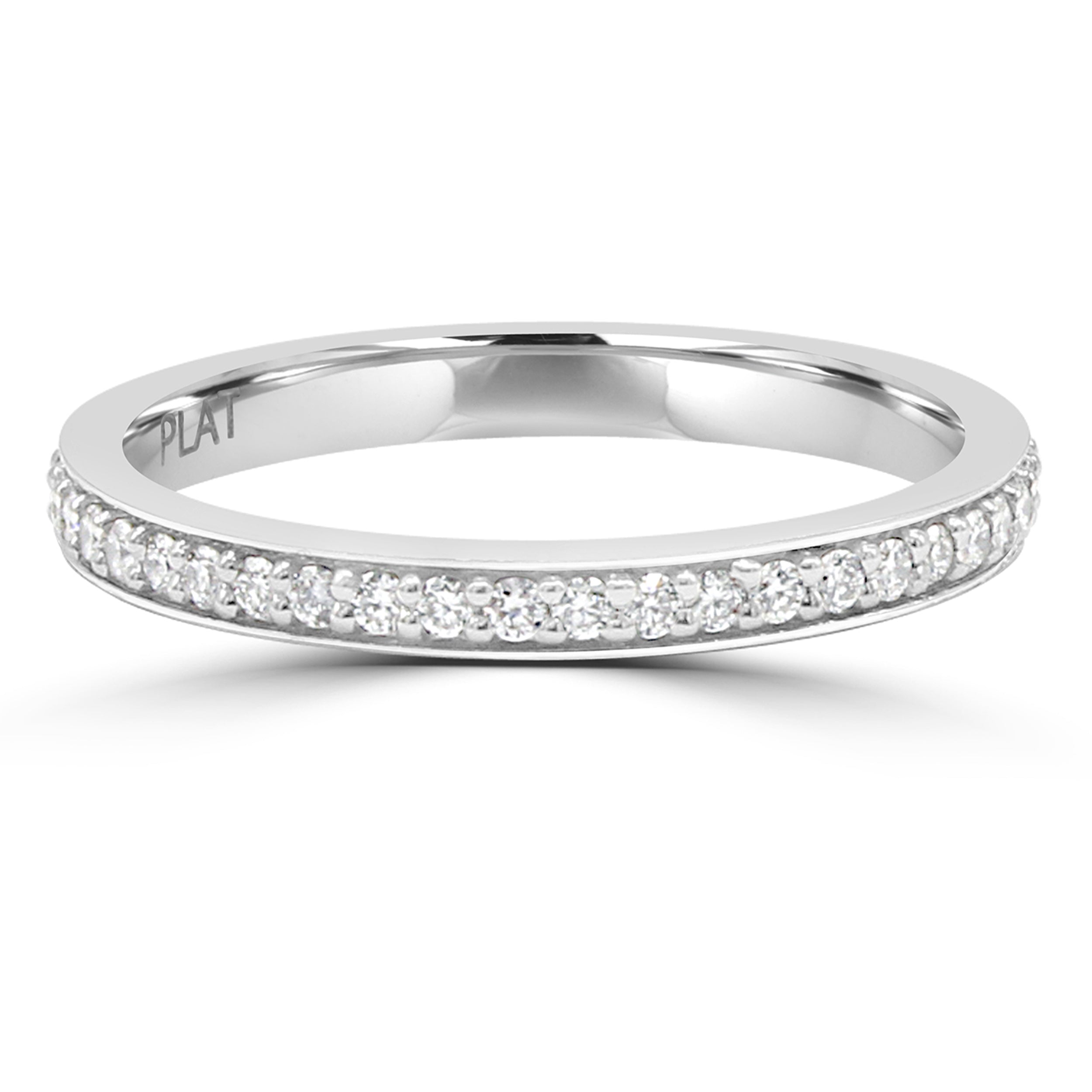 Bead set eternity band. WG