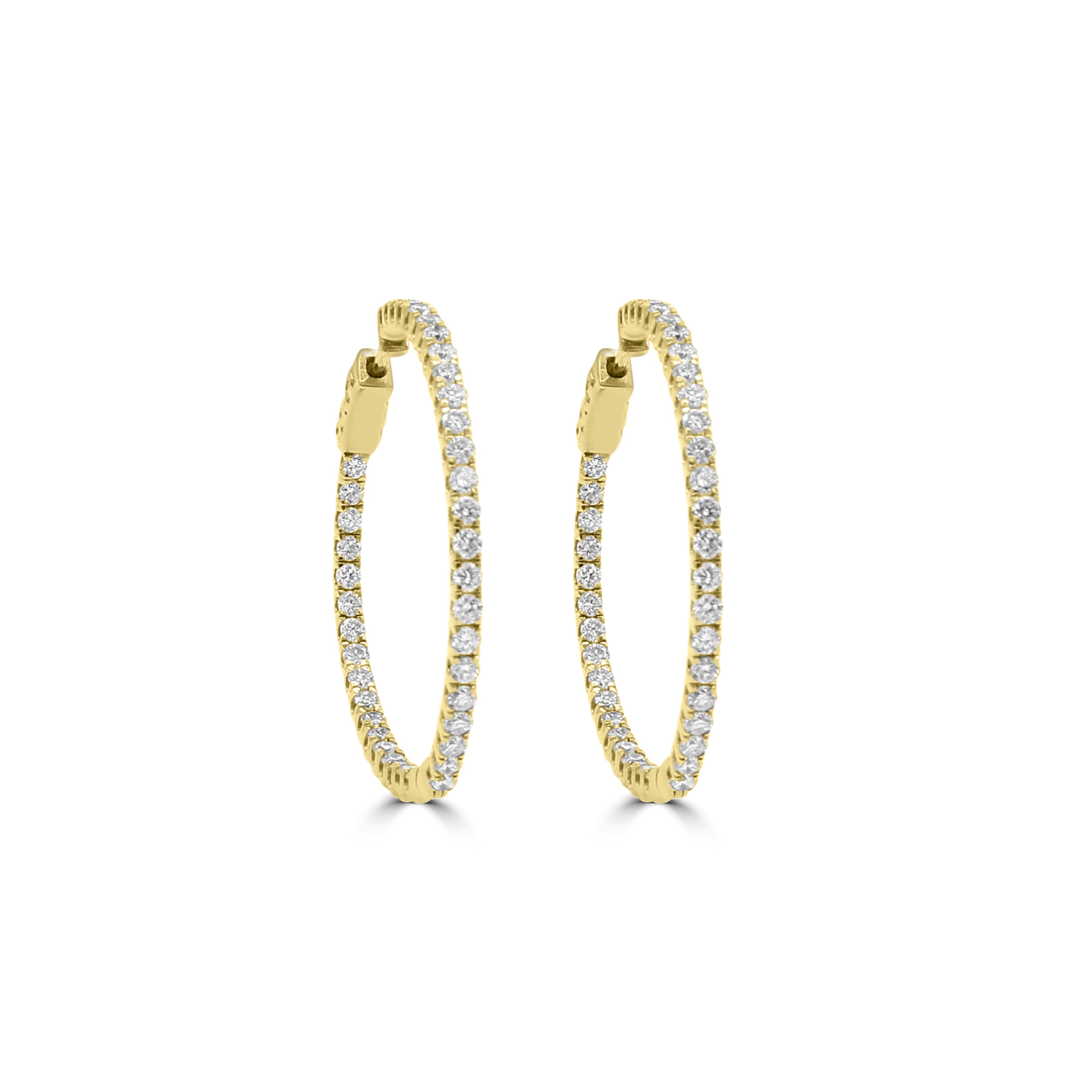 Large Thin Diamond Hoop Earrings