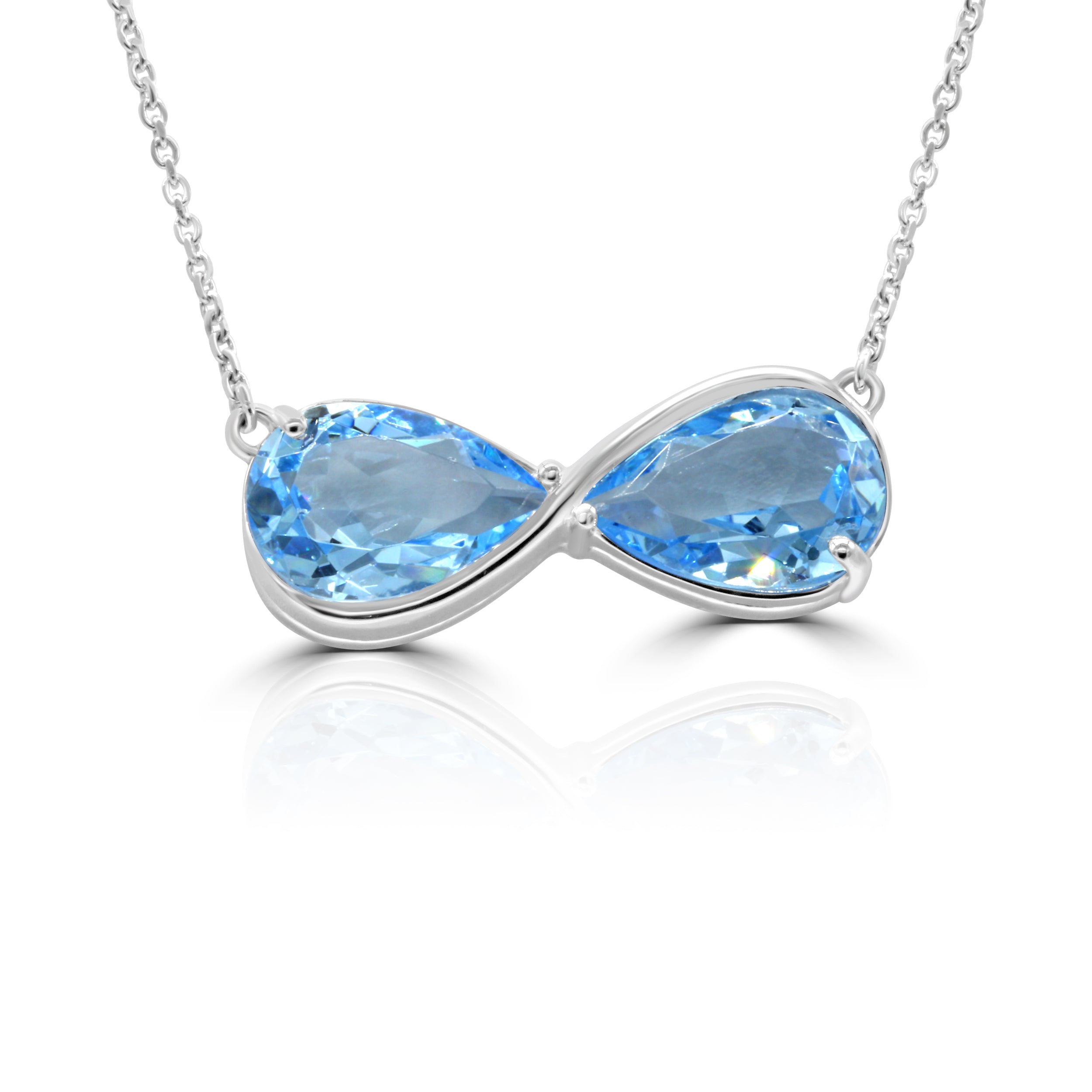 Pear Shaped Topaz Infinity Pendant