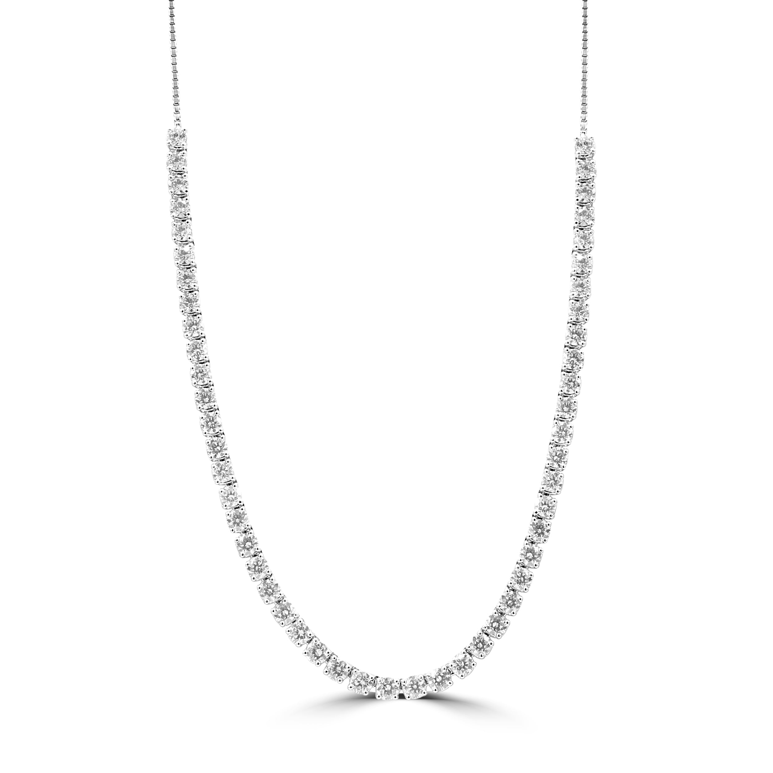 4/3 diamond tennis necklace on a gold chain