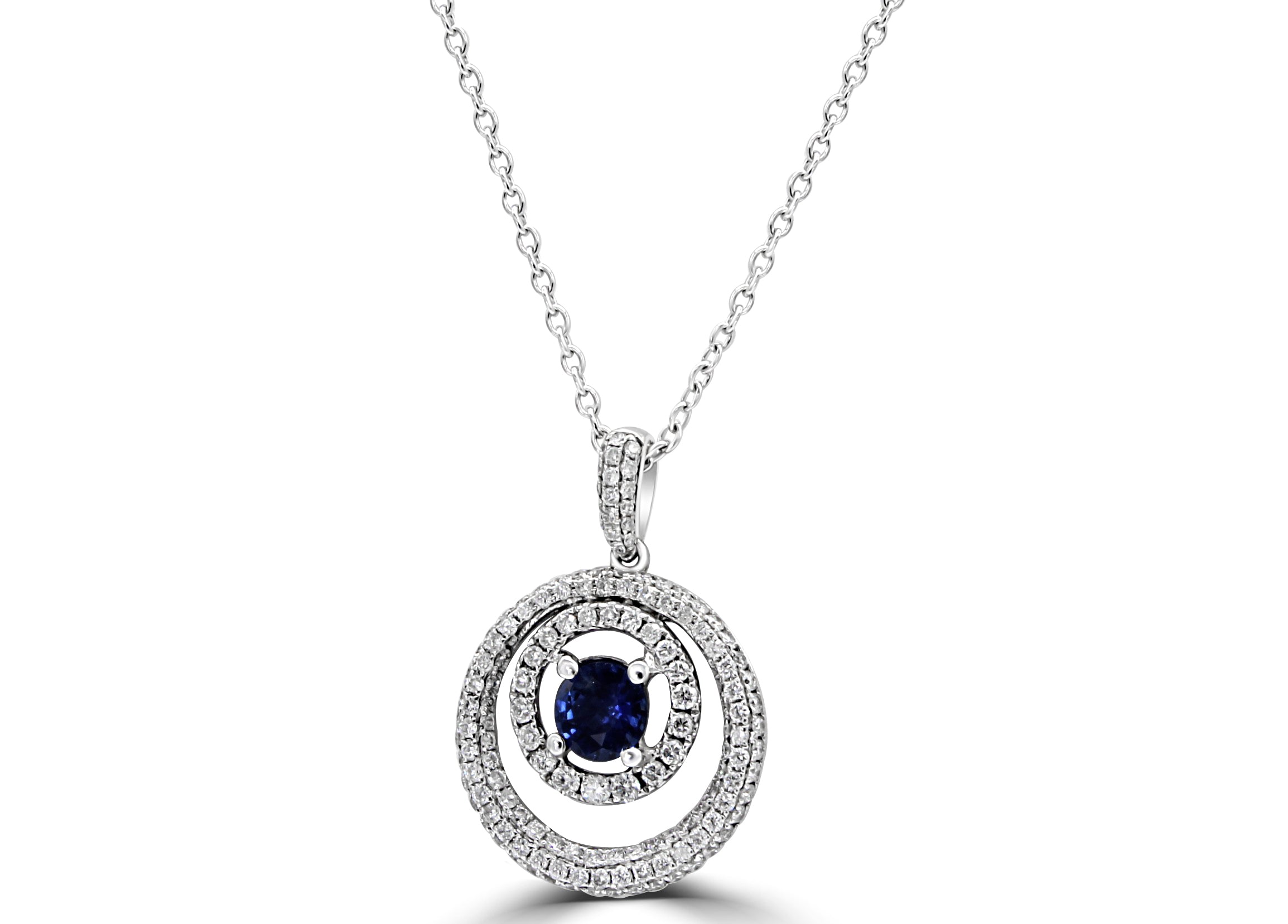 sapphire diamond pendent