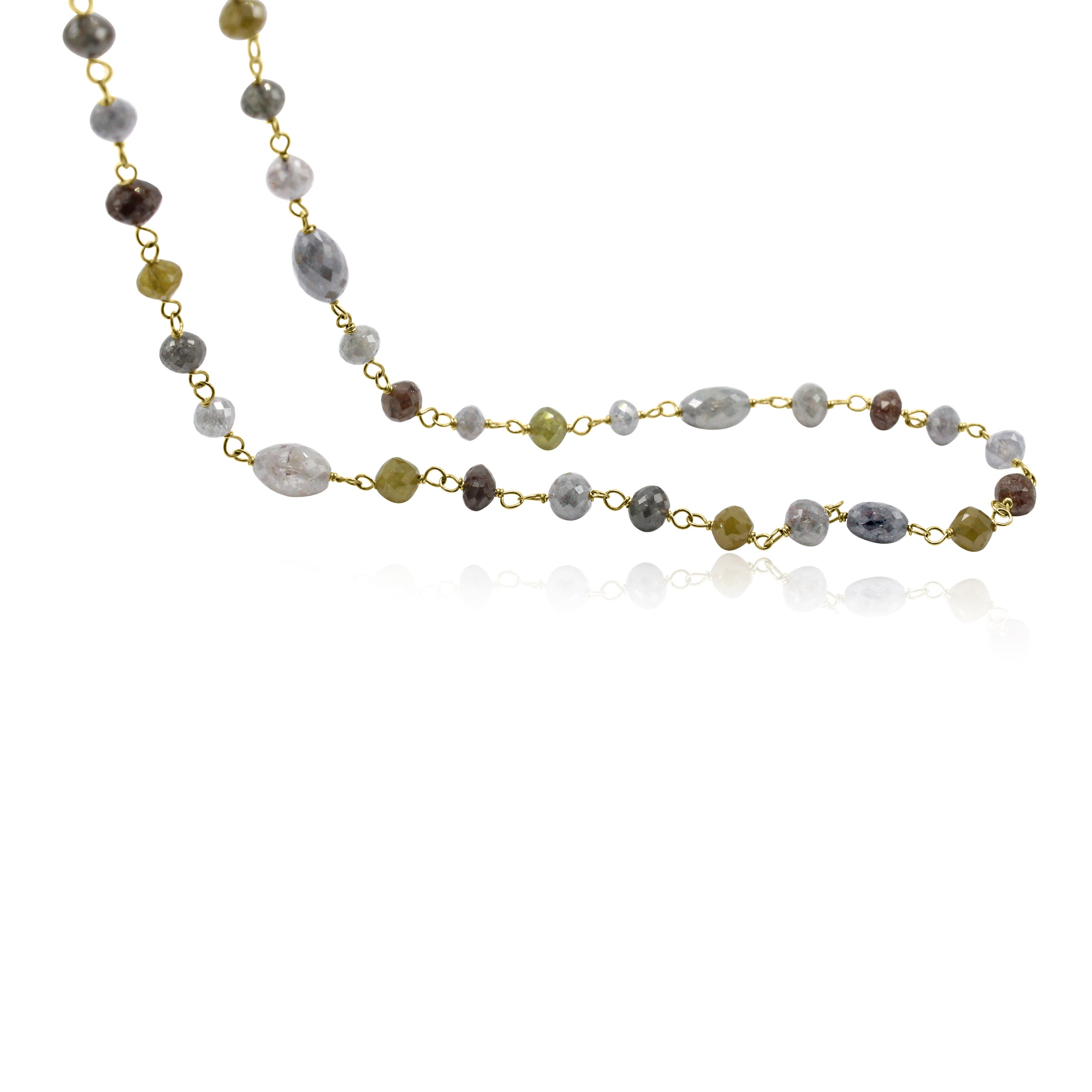 Natural Colored diamond beads in different shapes and sizes