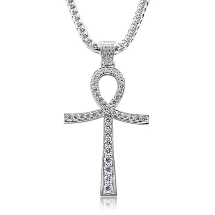 Diamond Ankh Necklace on gold chain