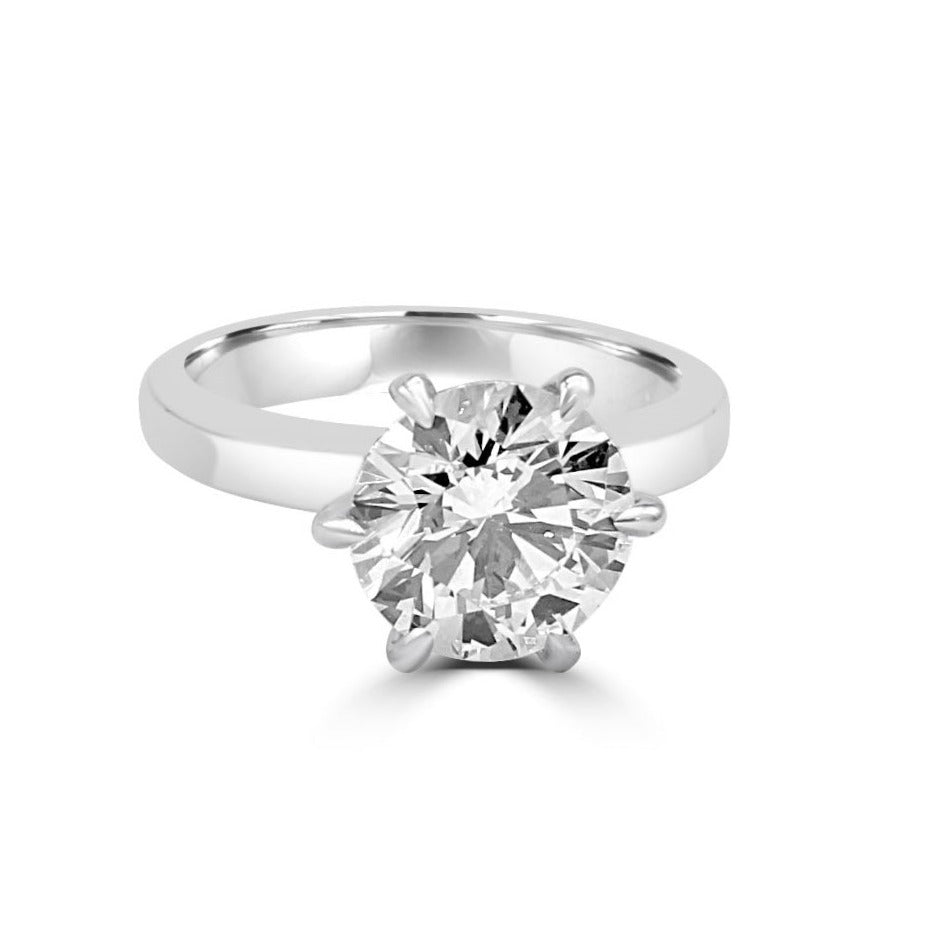 Six prong solitaire engagement ring