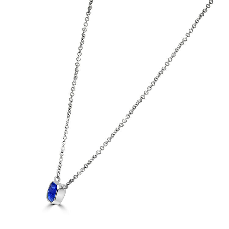 Blue Sapphire Necklace side view